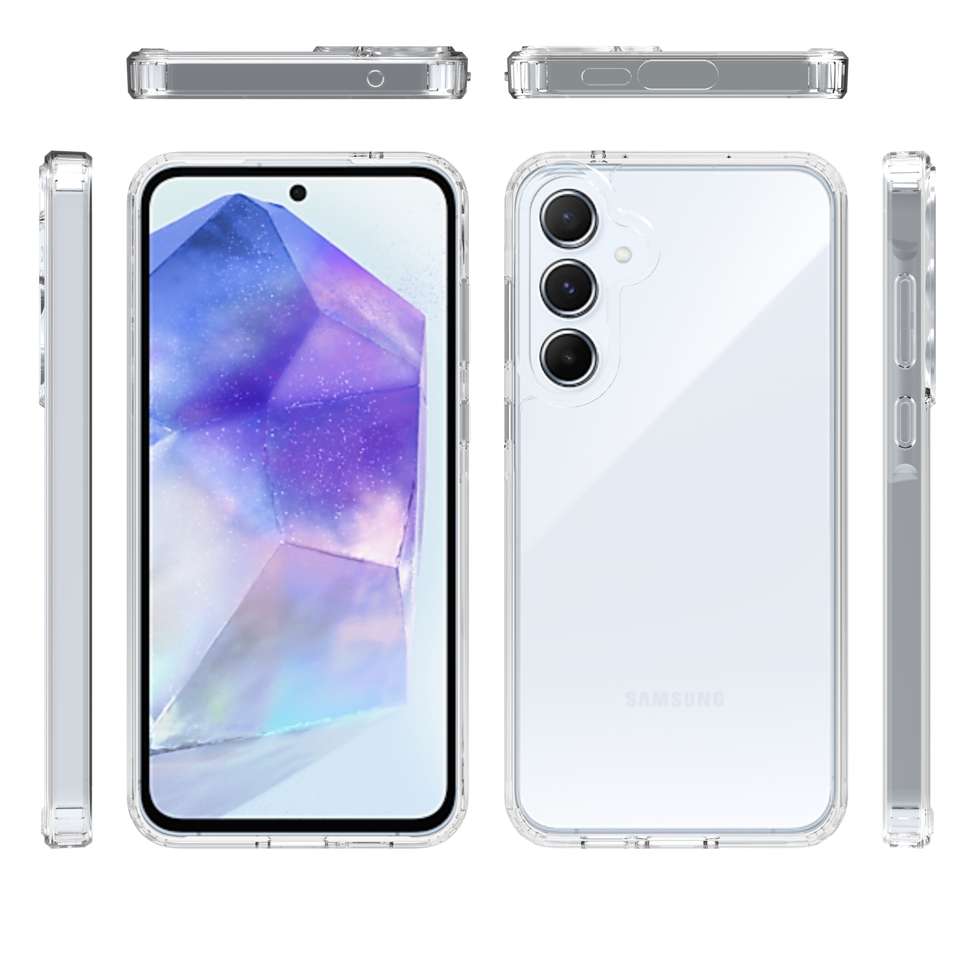 Funda híbrida para Samsung Galaxy A55 transparente