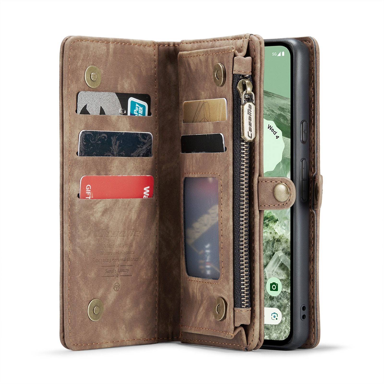 Cartera Multi-Slot Google Pixel 8a marrón