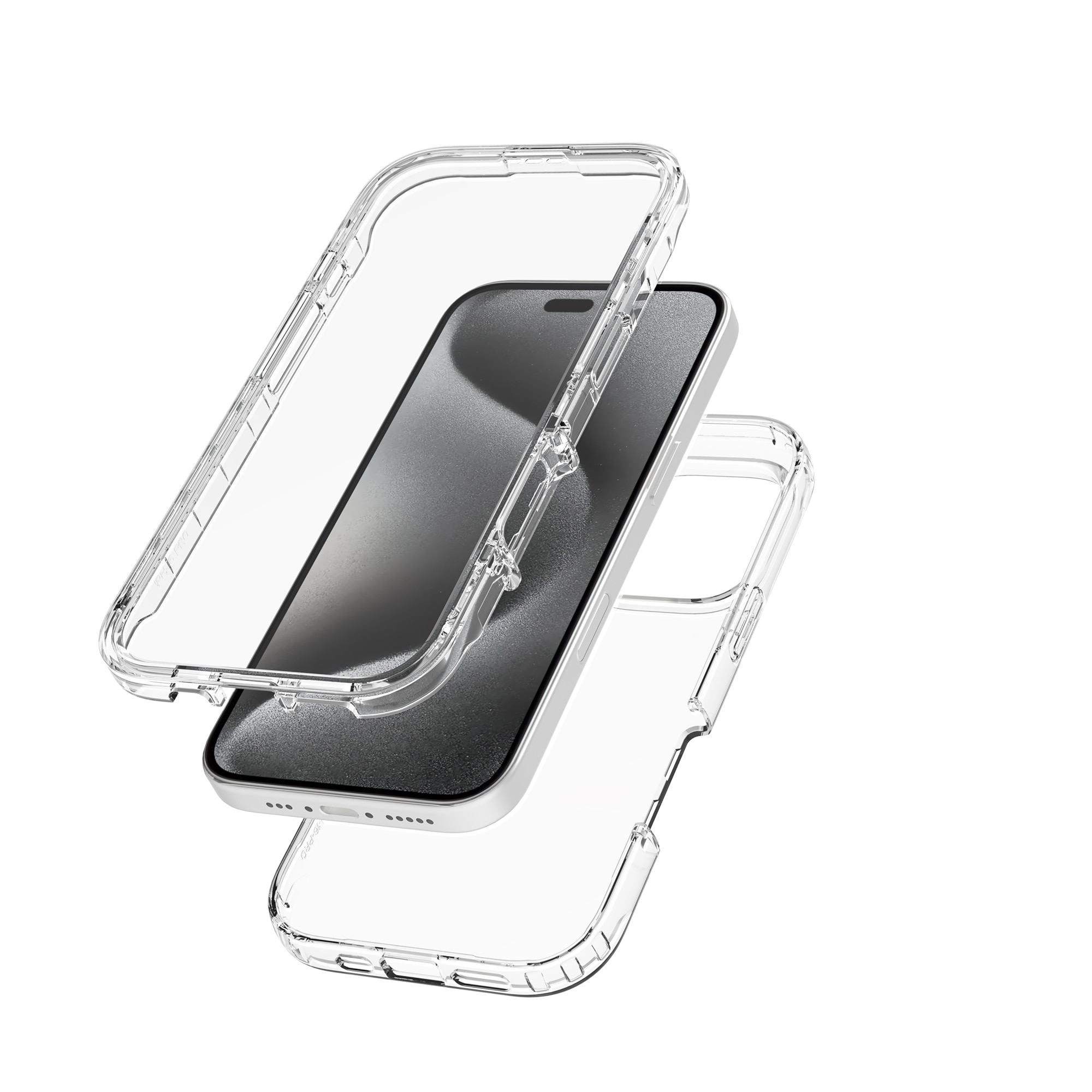 Funda con cobertura total iPhone 16 Pro Max transparente