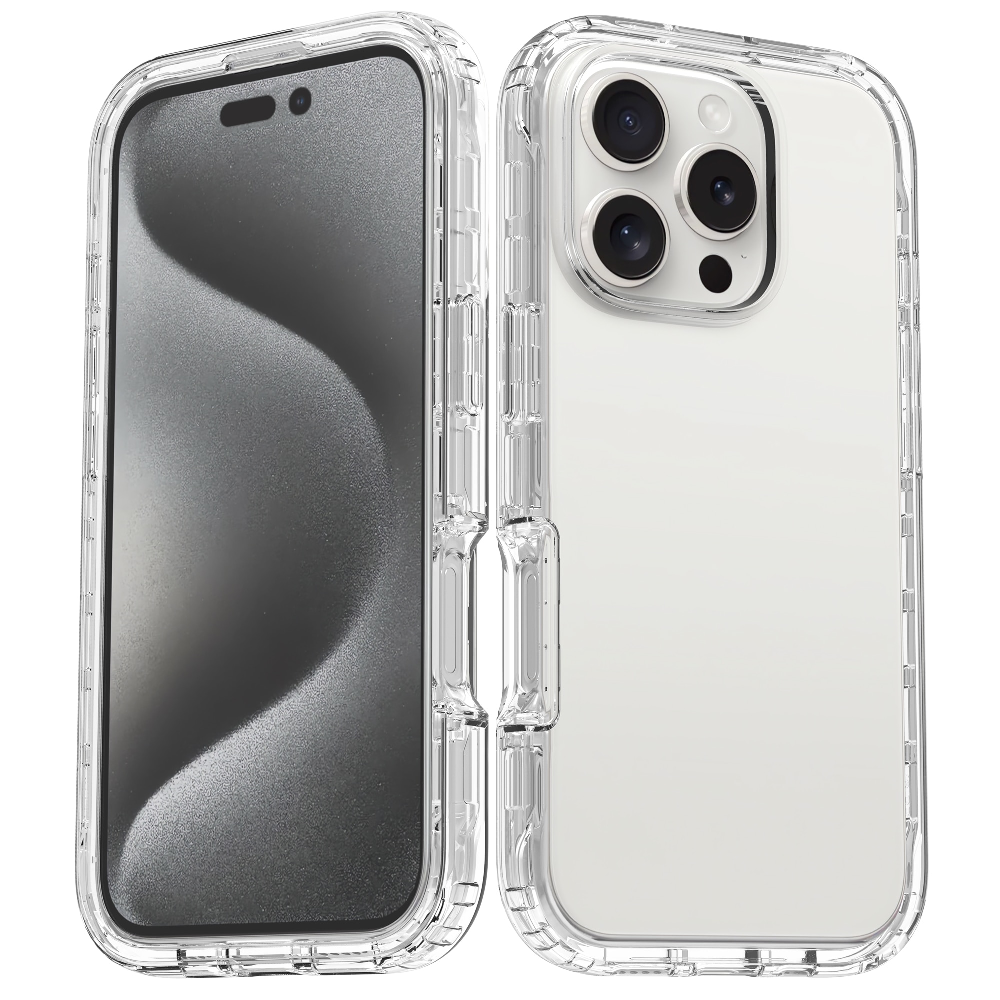 Funda con cobertura total iPhone 16 Pro Max transparente