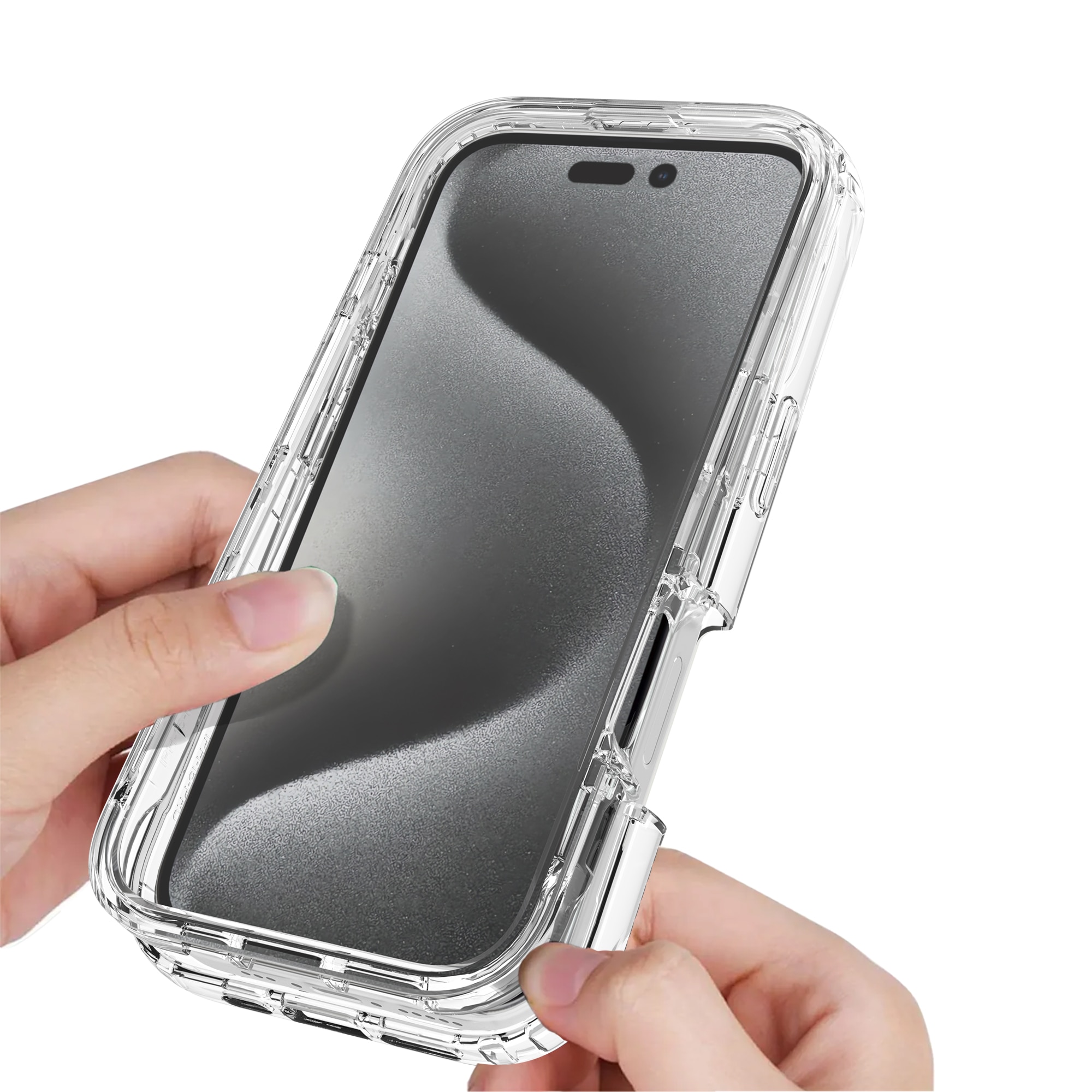 Funda con cobertura total iPhone 16 Pro transparente