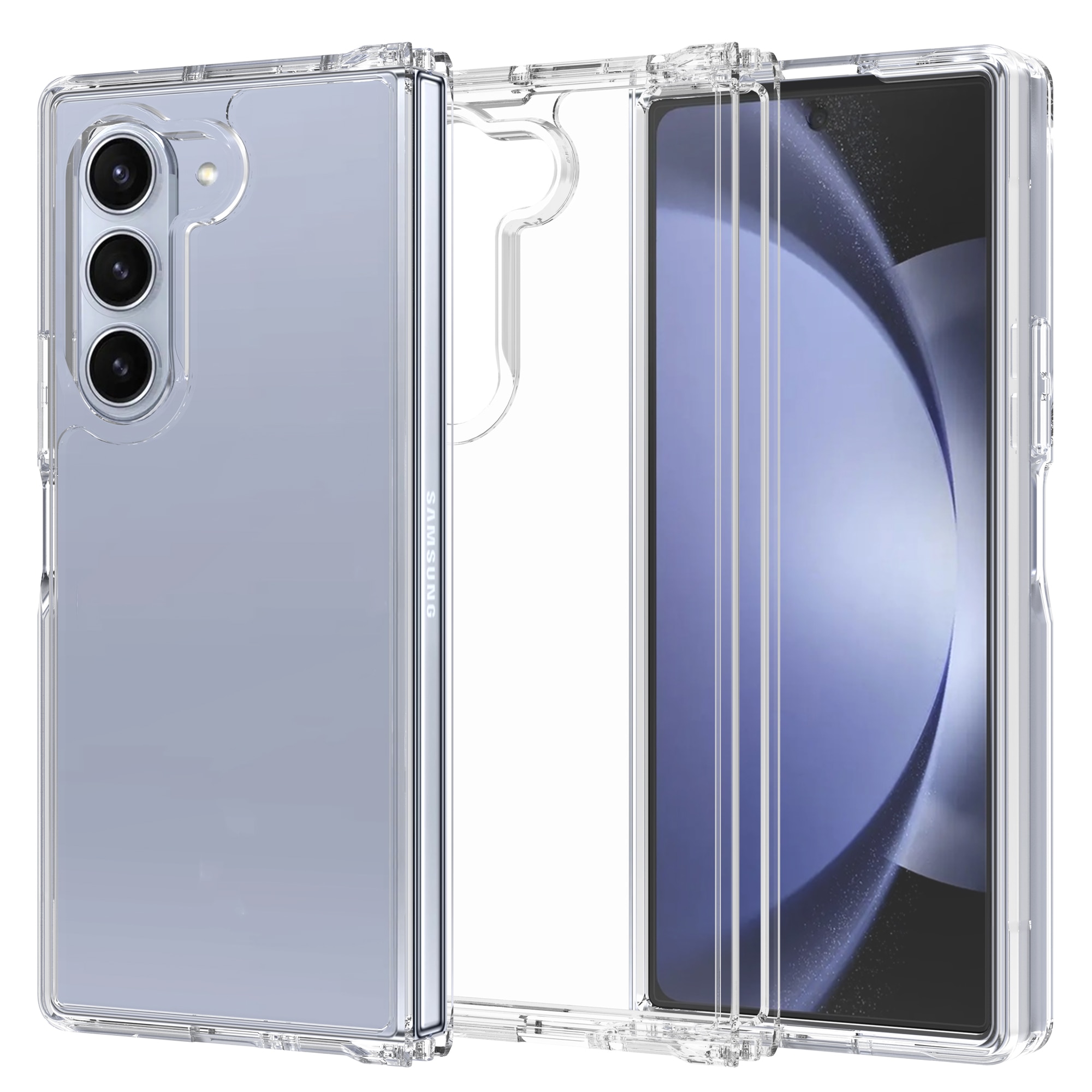 Funda híbrida para Samsung Galaxy Z Fold 6, transparente