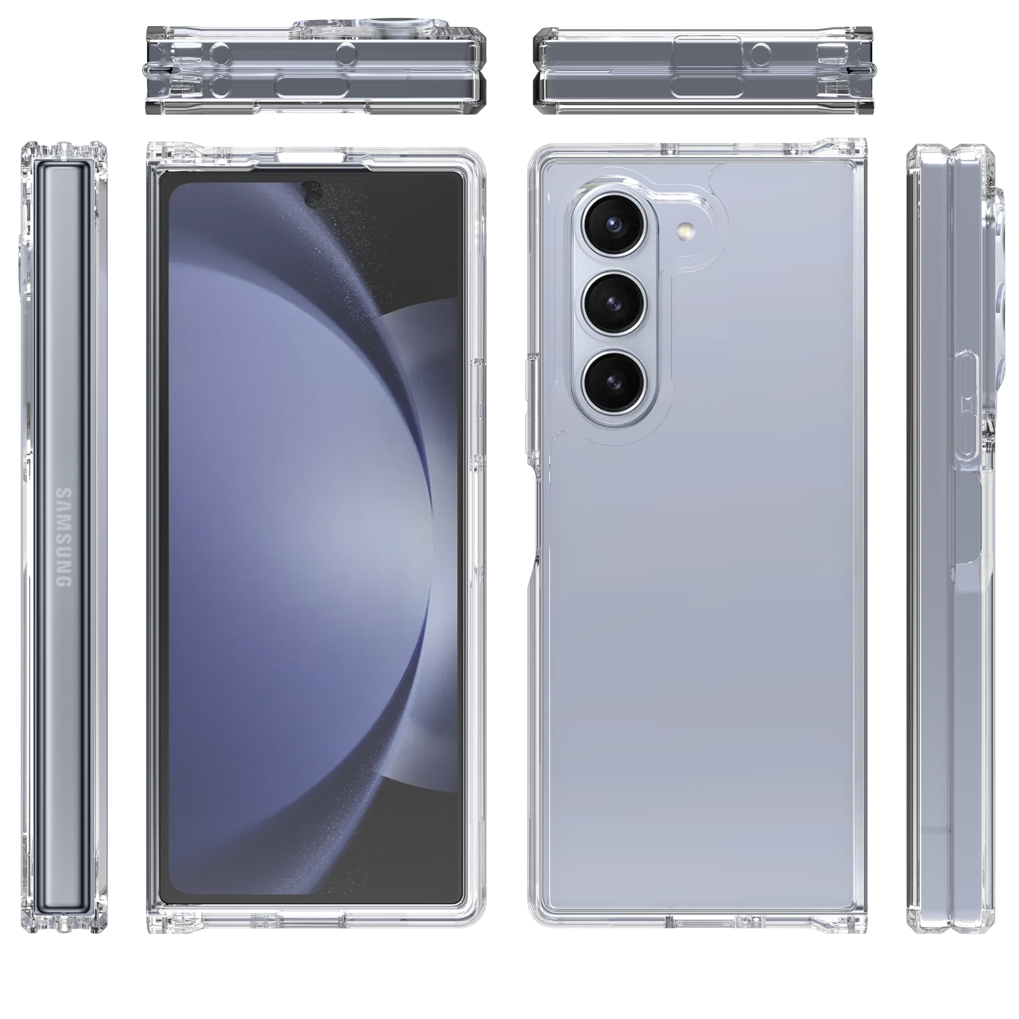 Funda híbrida para Samsung Galaxy Z Fold 6, transparente