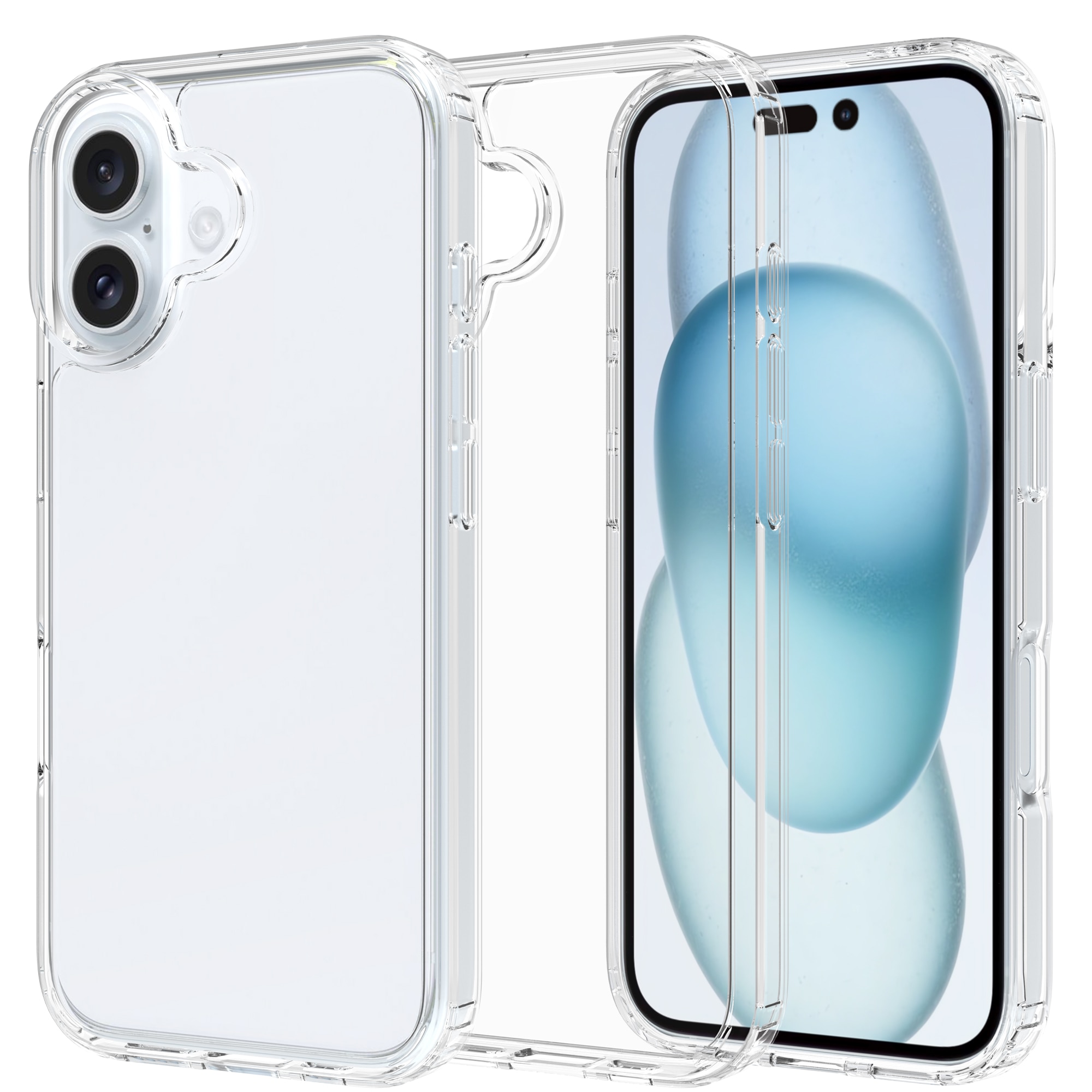 Funda híbrida para iPhone 16 transparente