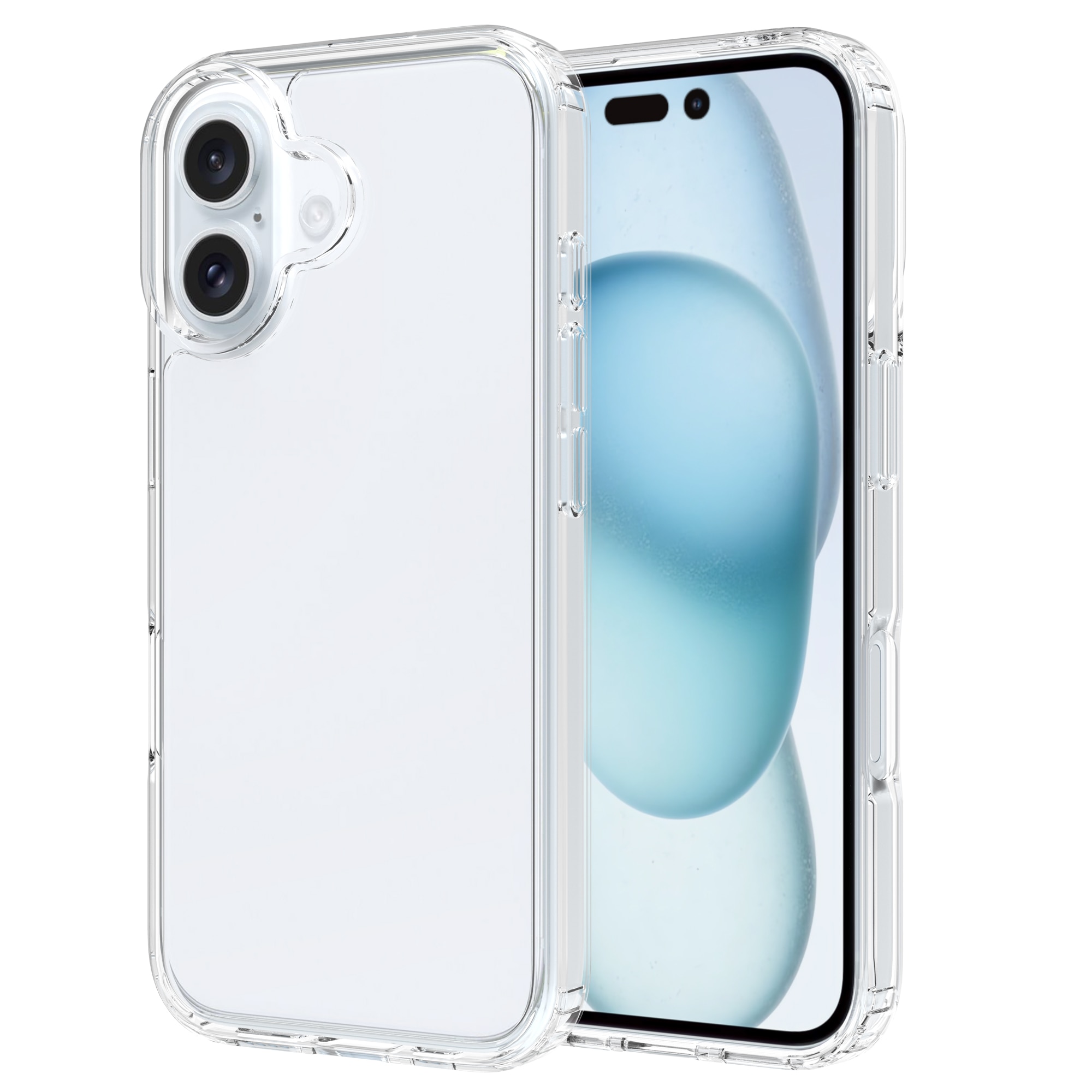 Funda híbrida para iPhone 16 Plus transparente