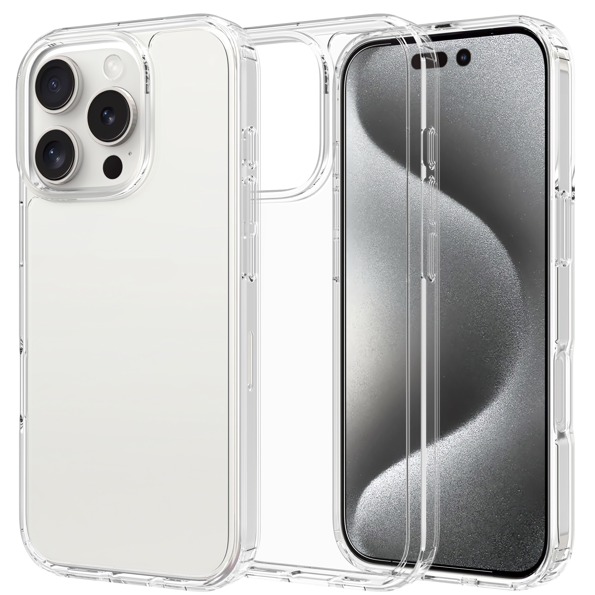 Funda híbrida para iPhone 16 Pro transparente