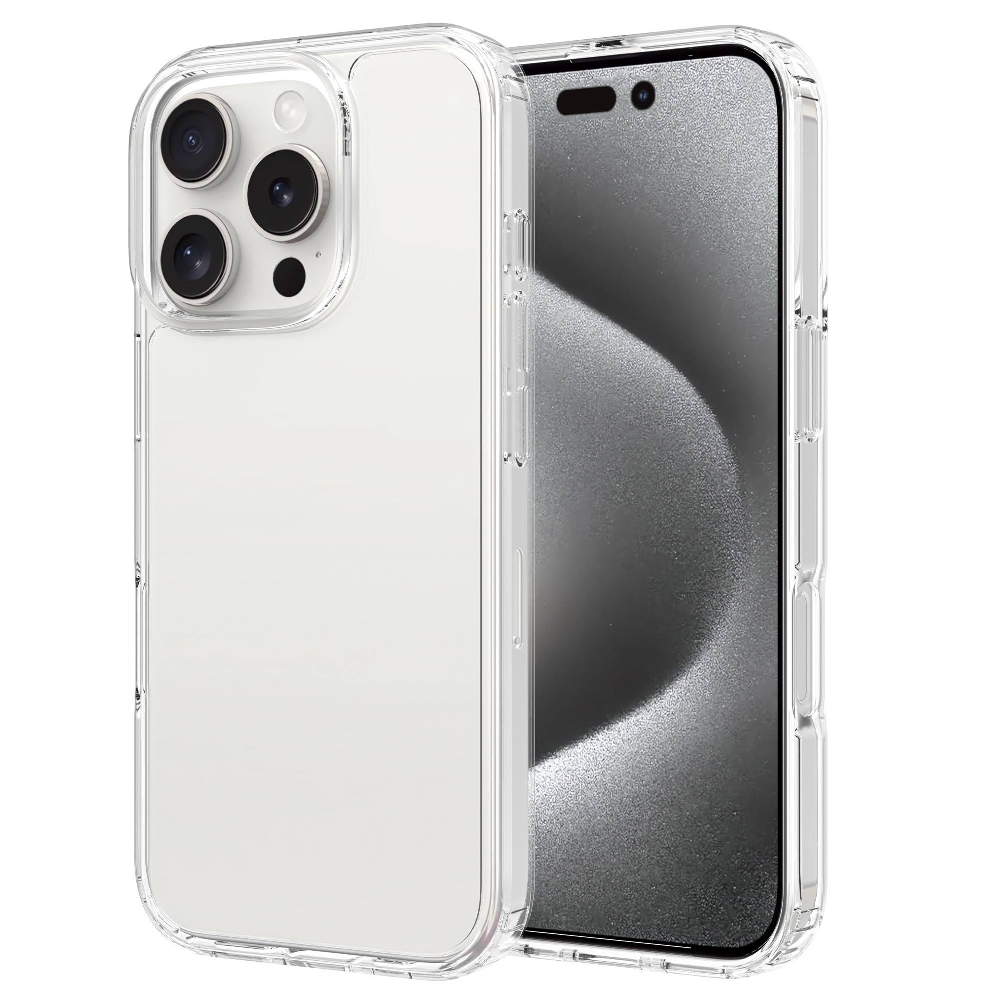 Funda híbrida para iPhone 16 Pro transparente