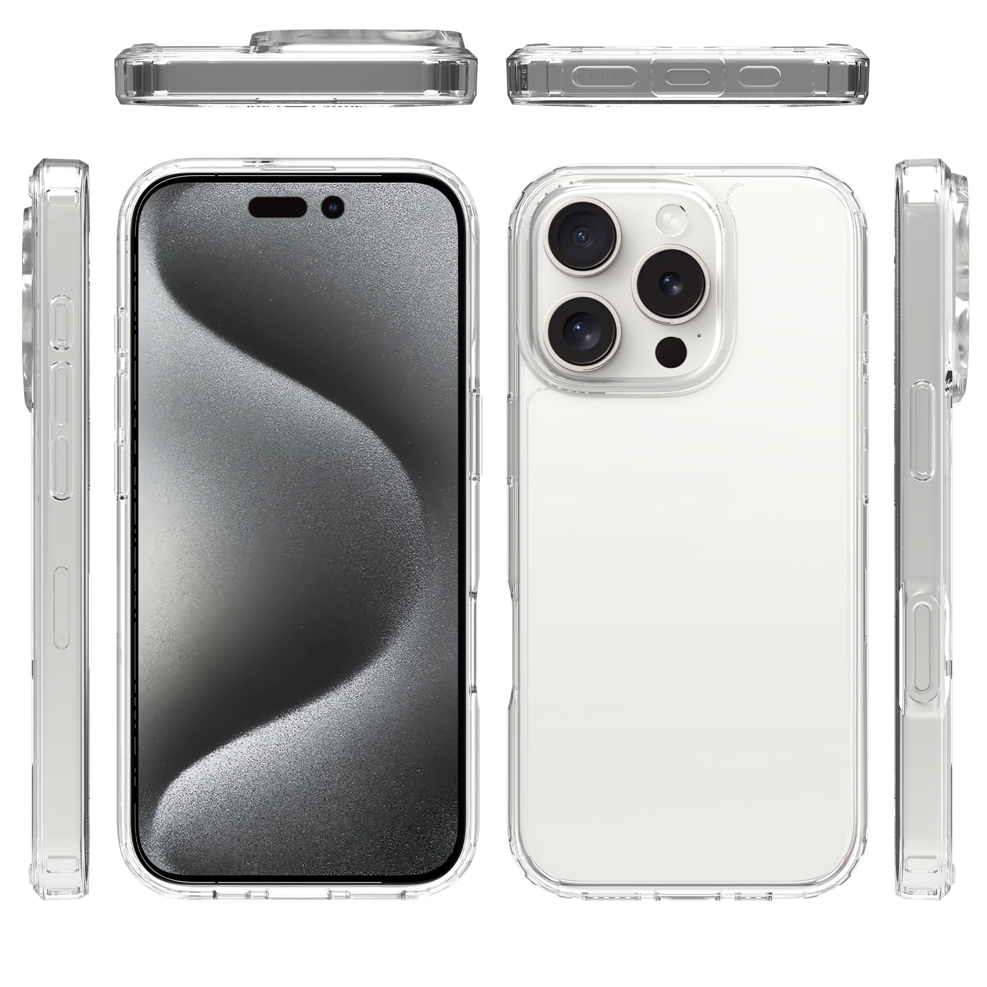 Funda híbrida para iPhone 16 Pro Max transparente