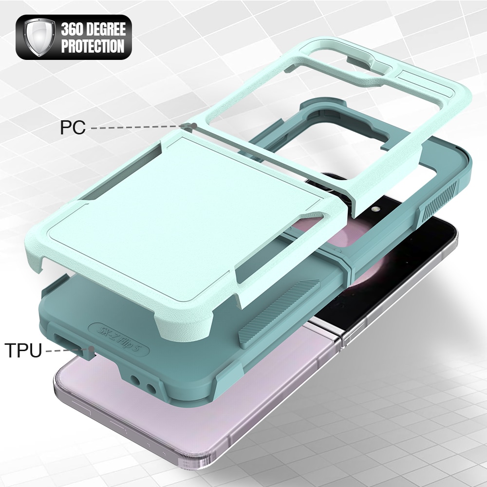 Funda híbrida Off-road Samsung Galaxy Z Flip 6, verde menta