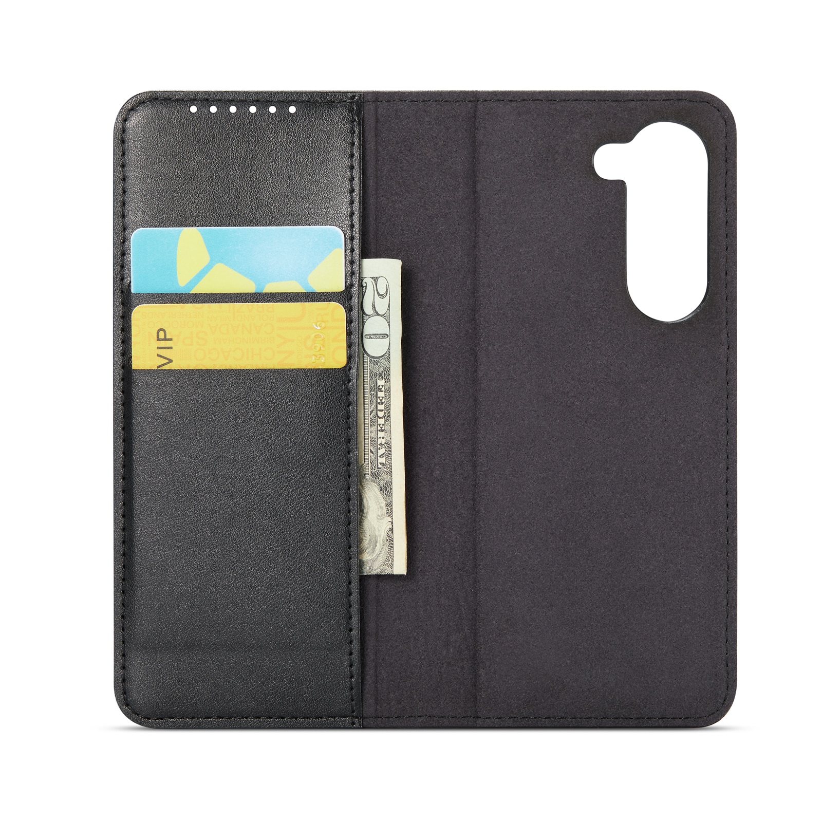 Funda de cuero genuino Samsung Galaxy Z Fold 6, negro