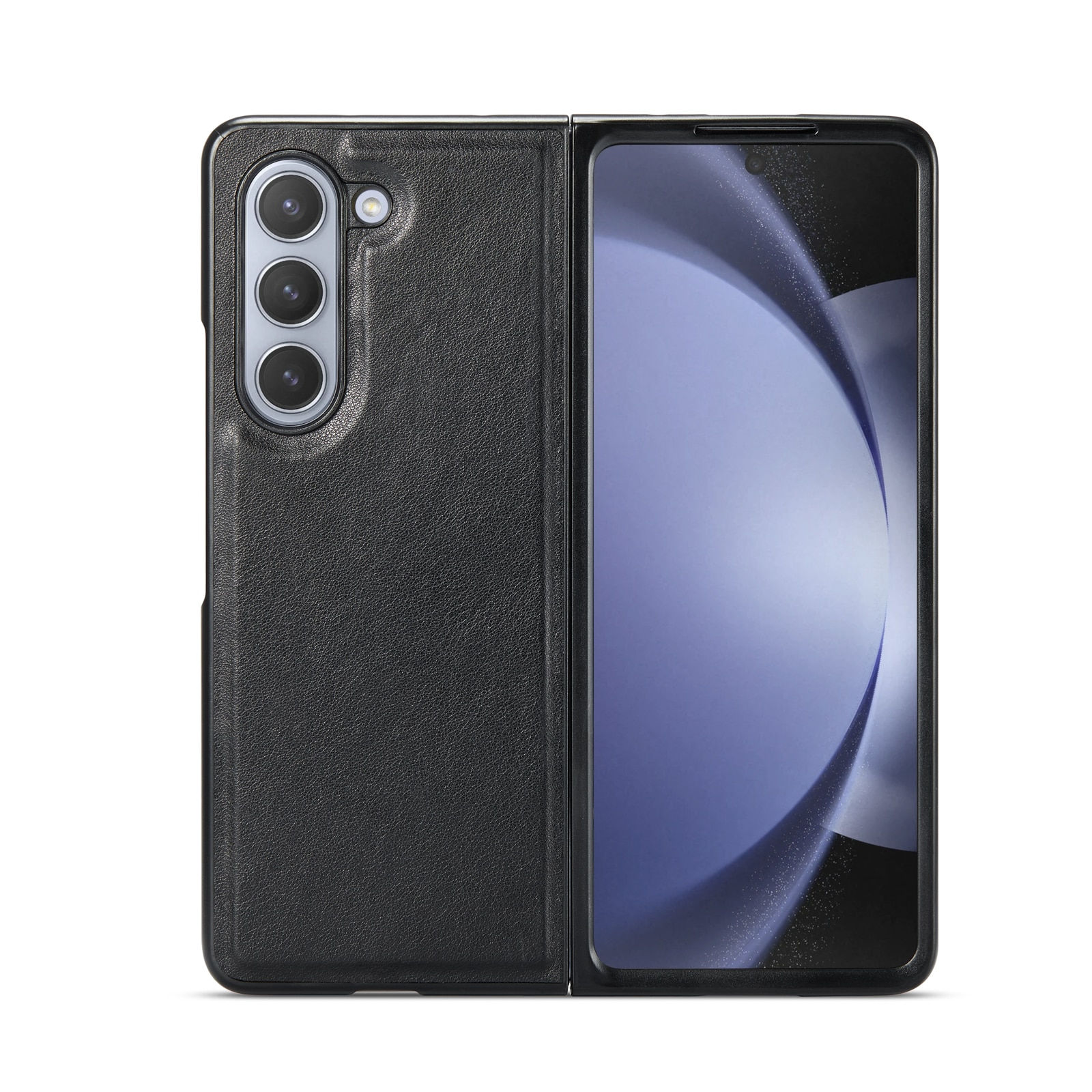 Funda de cuero genuino Samsung Galaxy Z Fold 6, negro