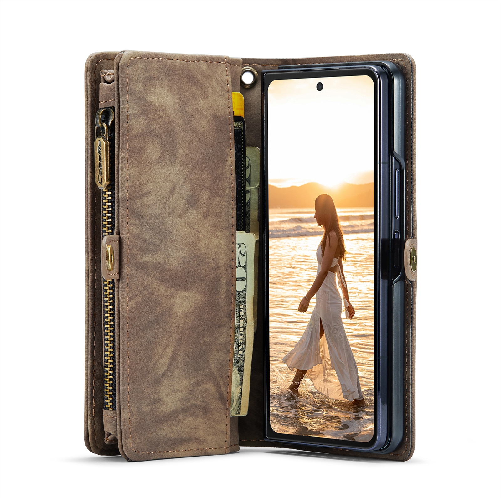 Cartera Multi-Slot Samsung Galaxy Z Fold 6 marrón