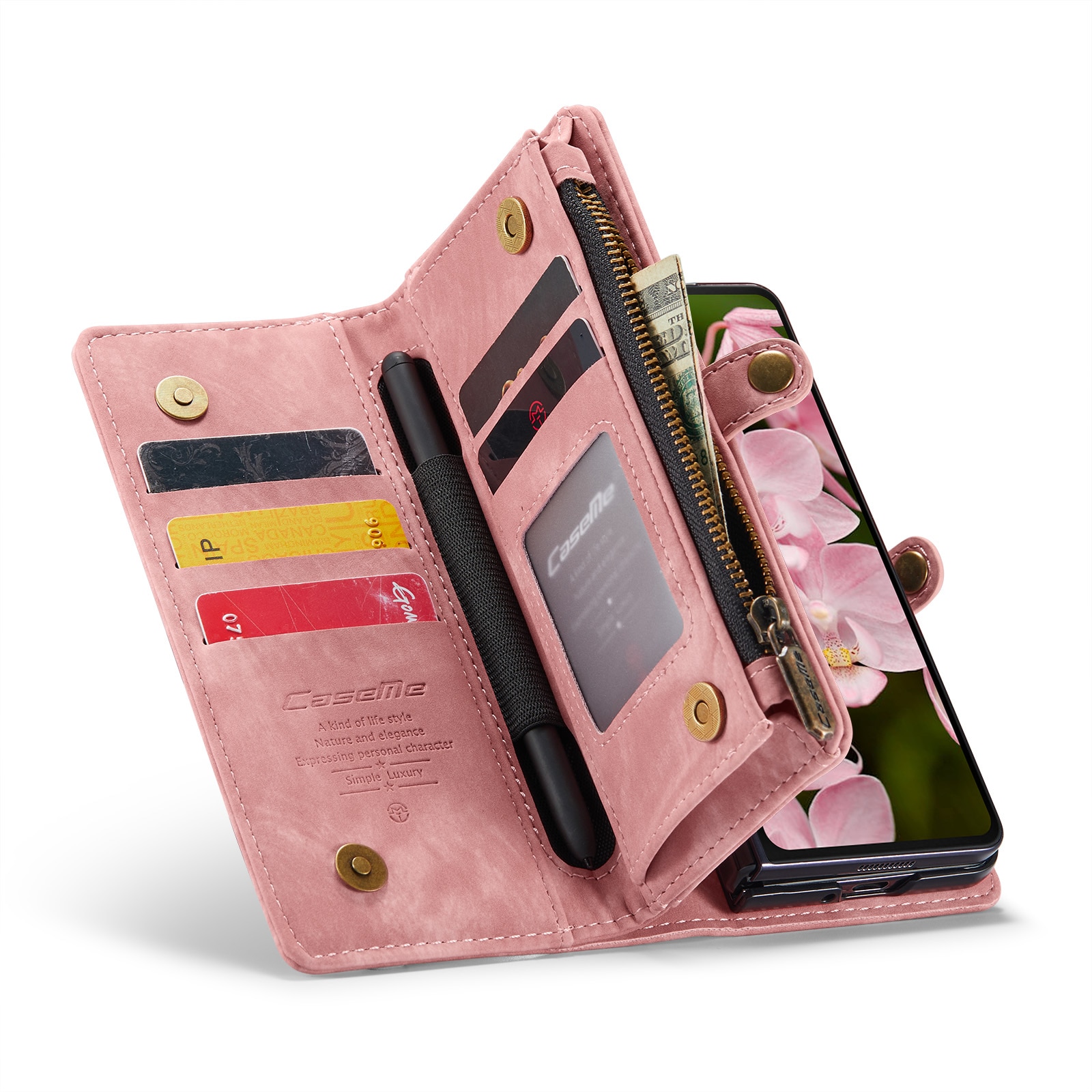 Cartera Multi-Slot Samsung Galaxy Z Fold 6 rosado