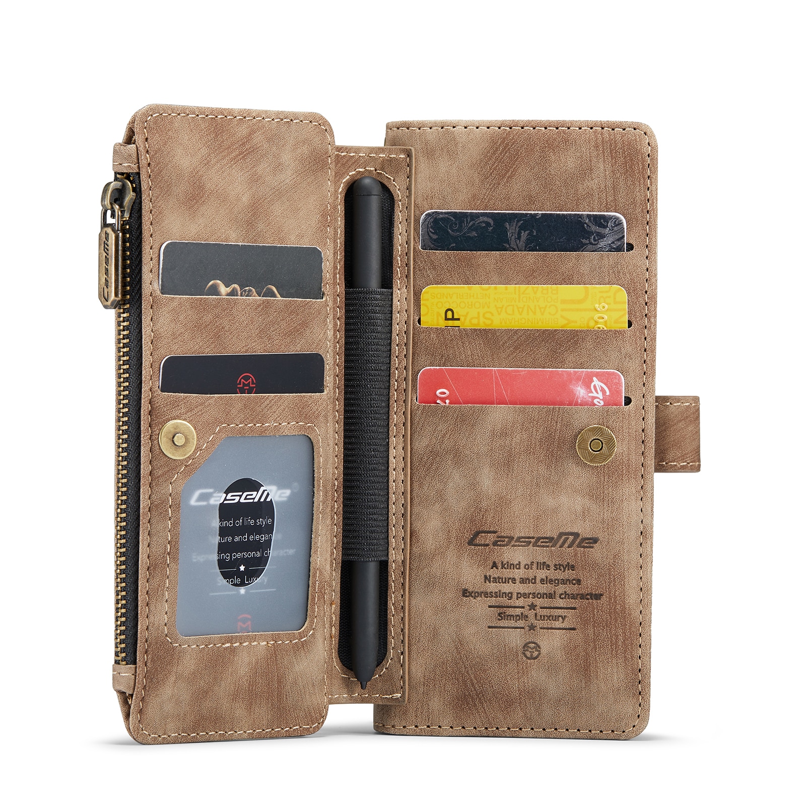 Cartera Zipper Samsung Galaxy Z Fold 6 marrón