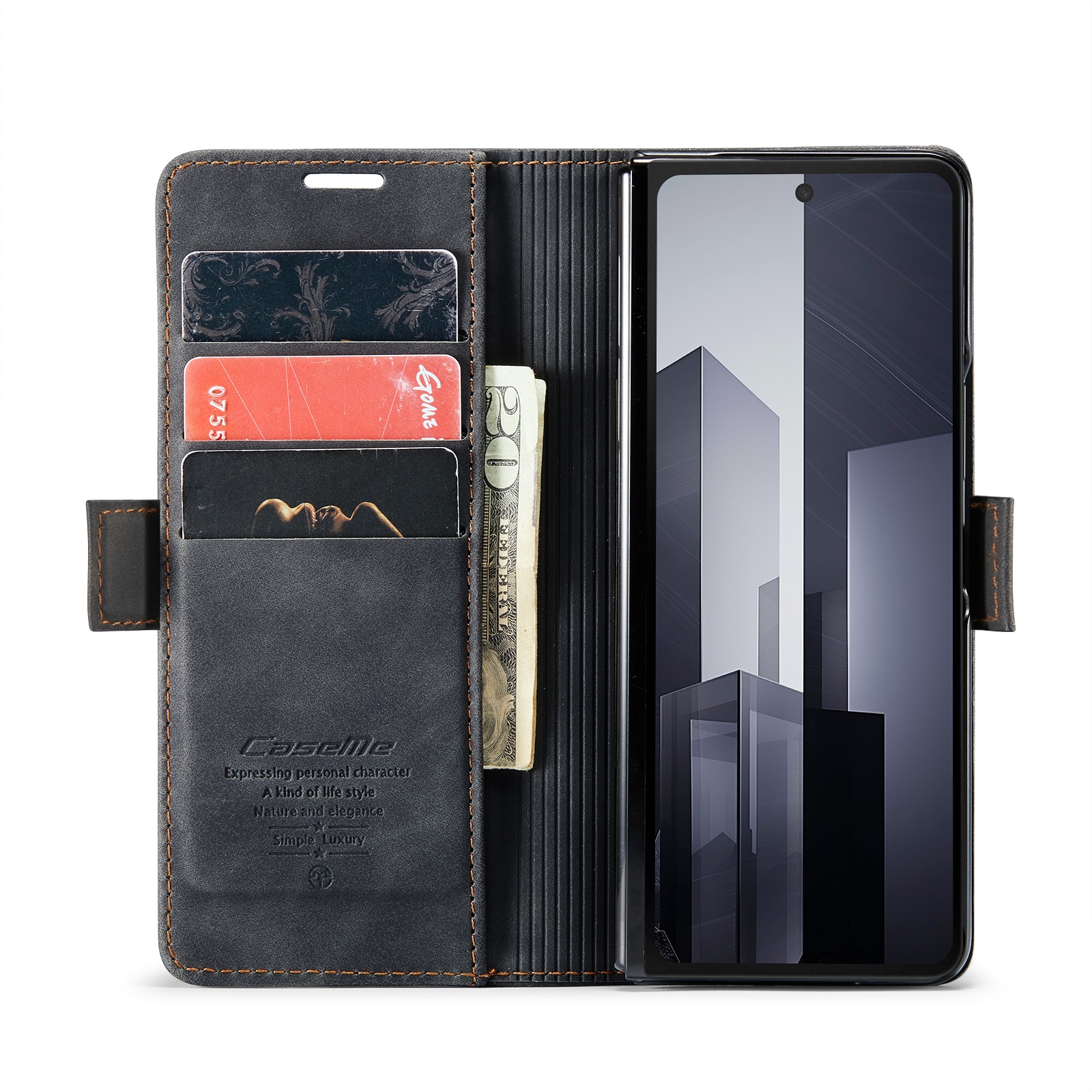 Funda delgada con solapa Samsung Galaxy Z Fold 6 negro