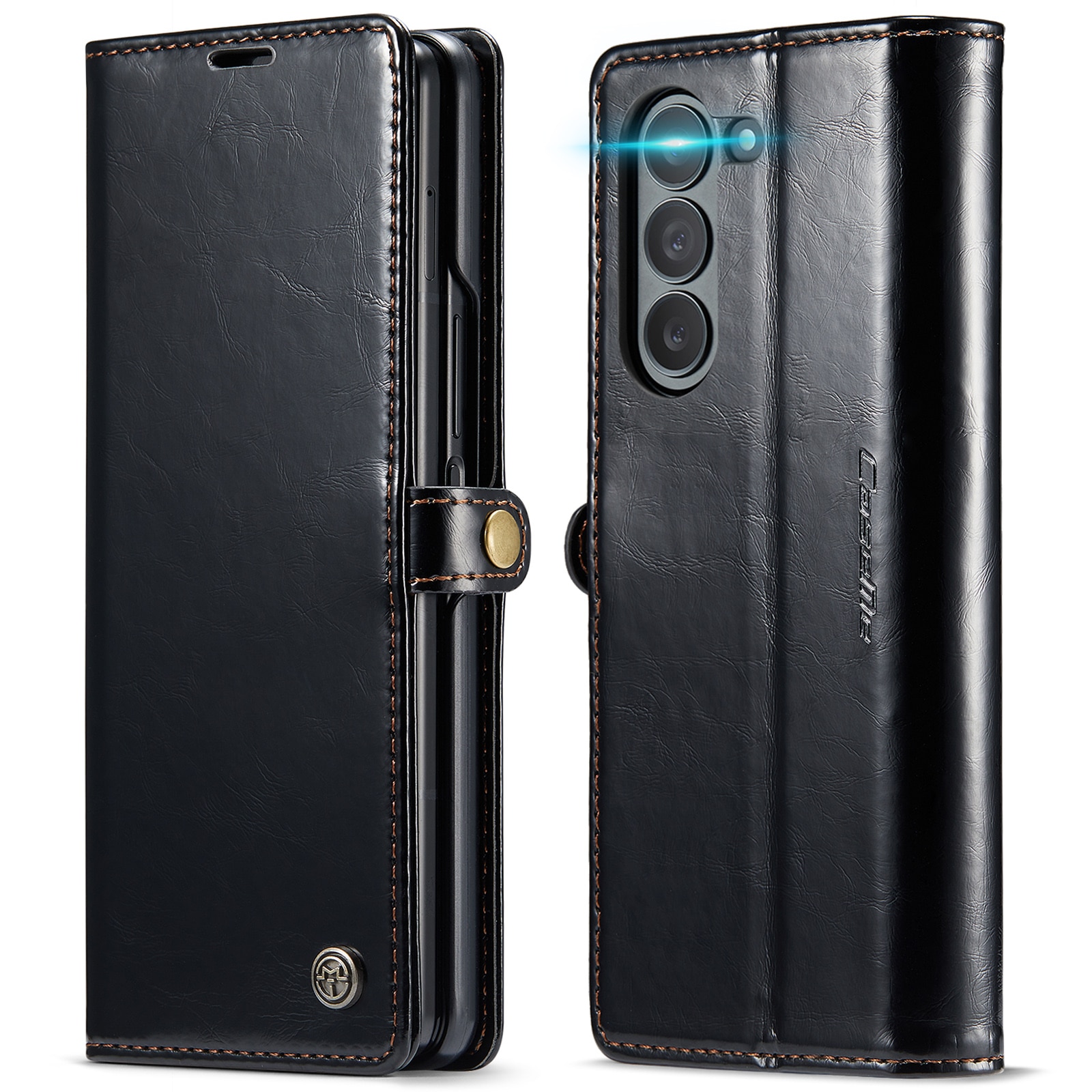 Funda de cuero Samsung Galaxy Z Fold 6 negro