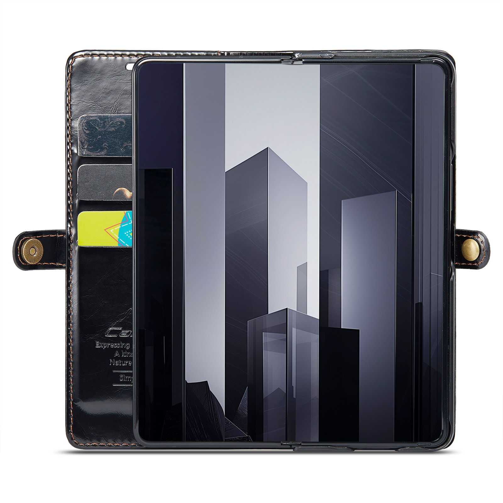 Funda de cuero Samsung Galaxy Z Fold 6 negro