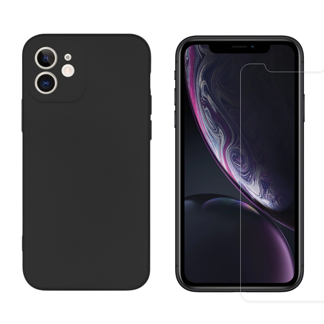 Kit para iPhone 11 : Funda TPU y protector de pantalla