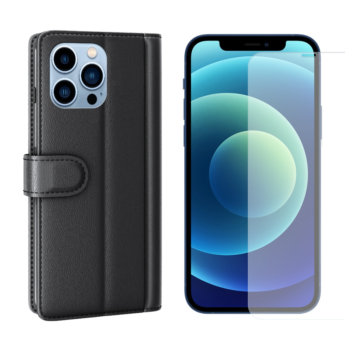 Kit para iPhone 14 Pro : Funda cartera y protector de pantalla