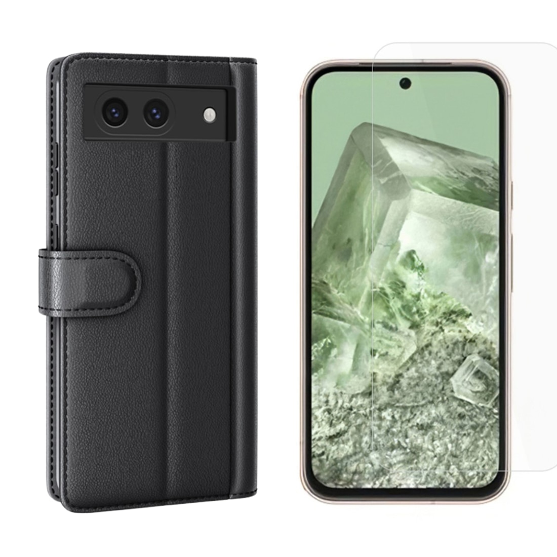 Kit para Google Pixel 8a : Funda cartera y protector de pantalla