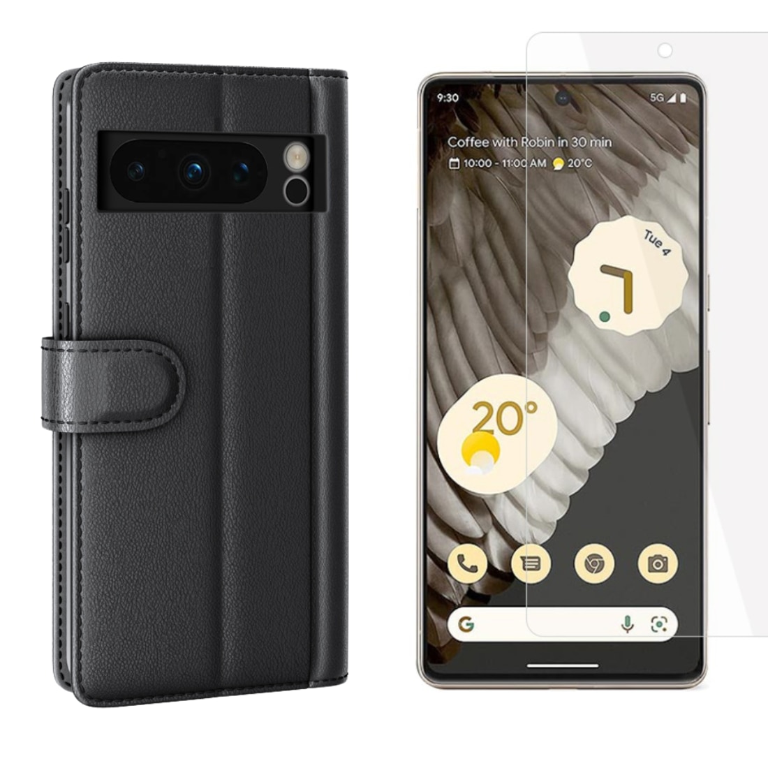 Kit para Google Pixel 8 Pro : Funda cartera y protector de pantalla