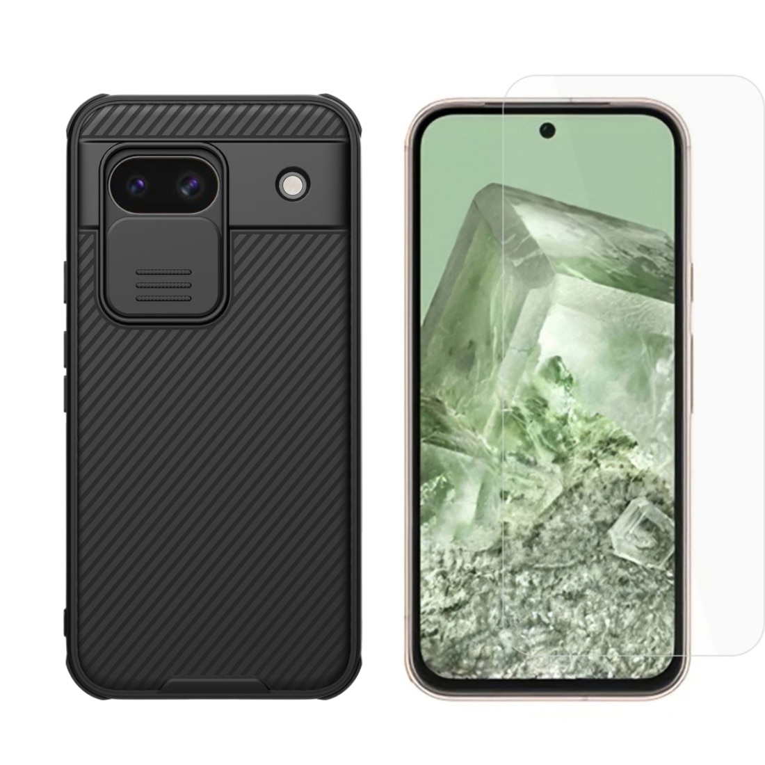 Kit para Google Pixel 8a : Funda CamShield y protector de pantalla