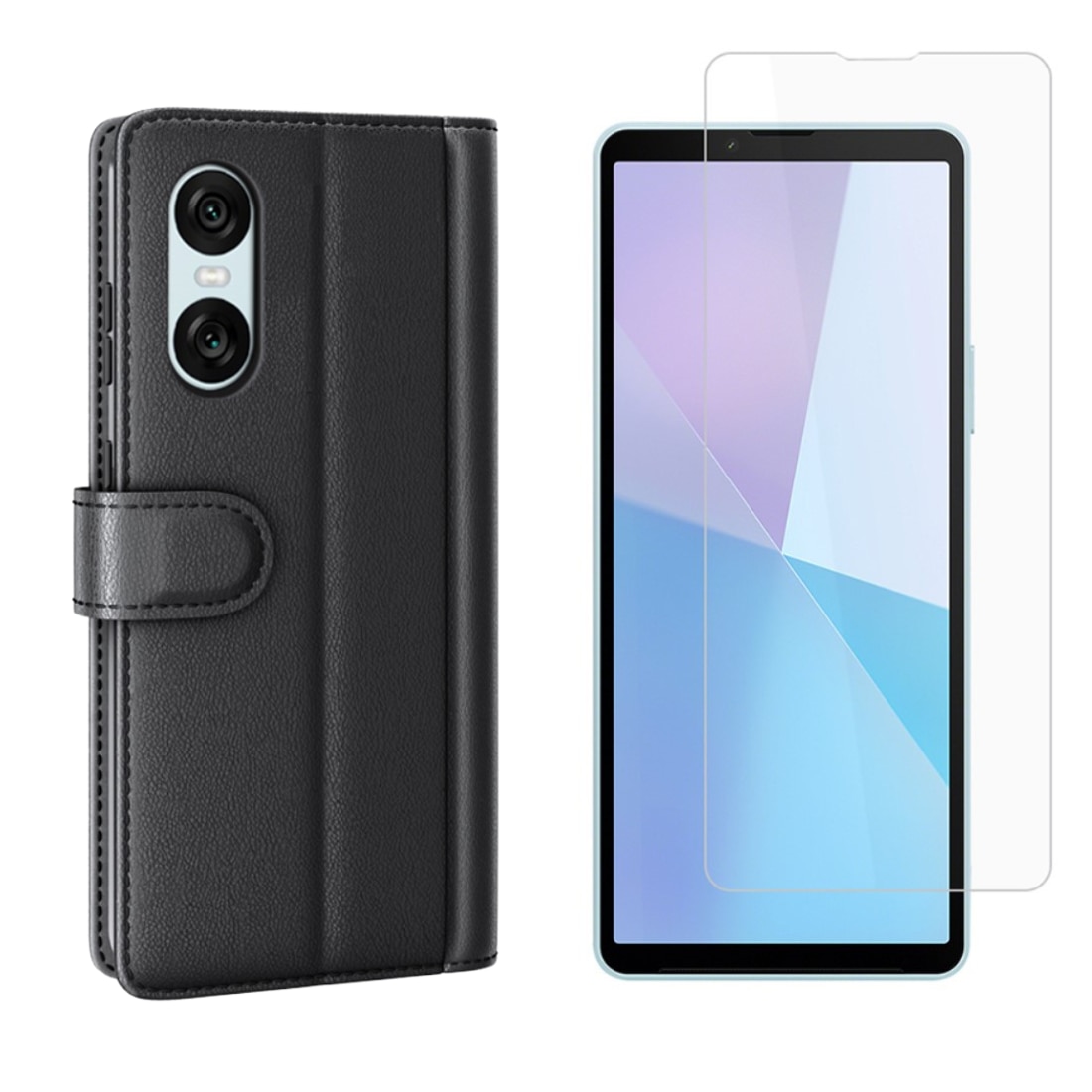 Kit para Sony Xperia 10 VI : Funda cartera y protector de pantalla