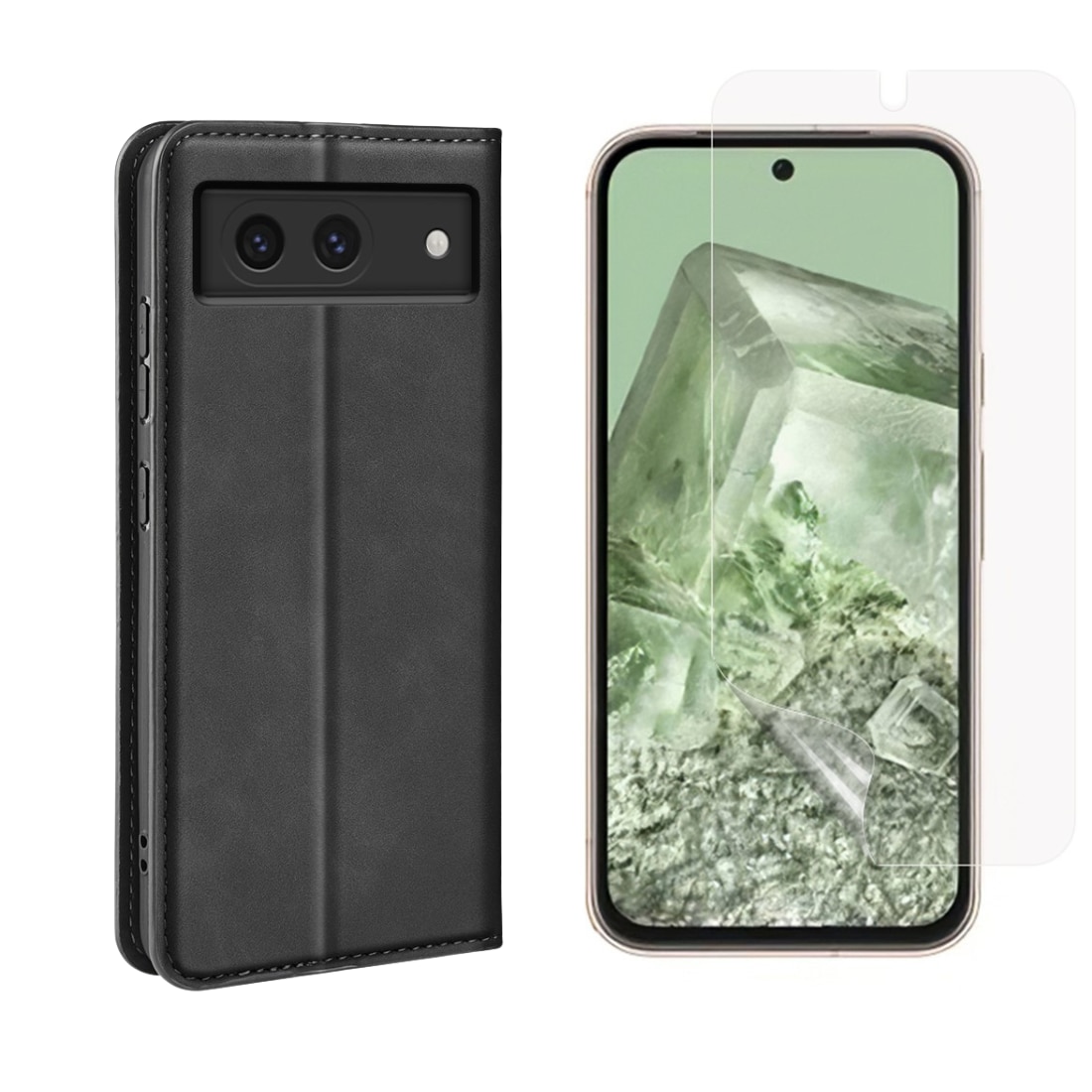 Kit para Google Pixel 8a : Funda cartera Delgada y protector de pantalla