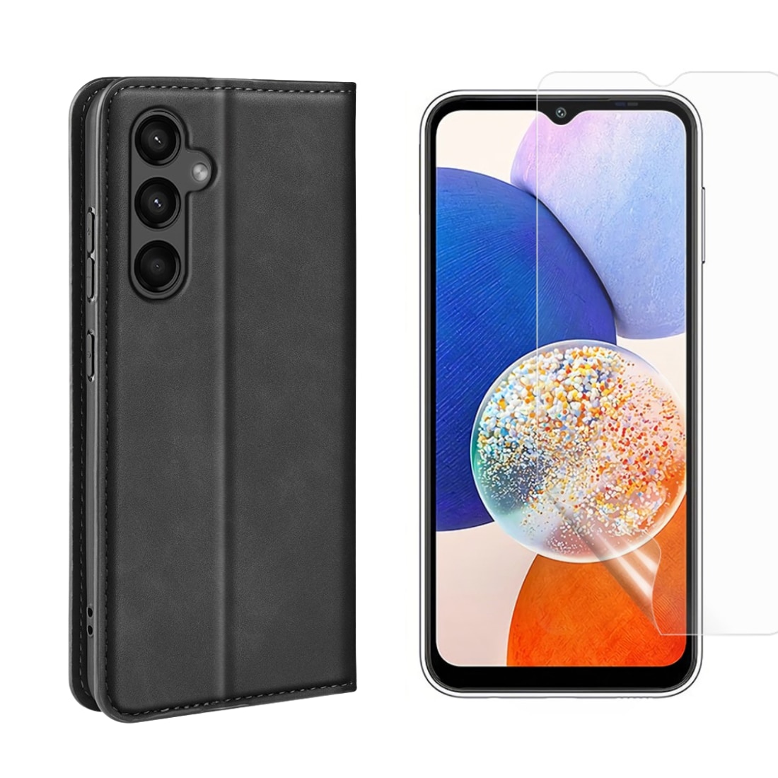 Kit para Samsung Galaxy A15 : Funda cartera Delgada y protector de pantalla