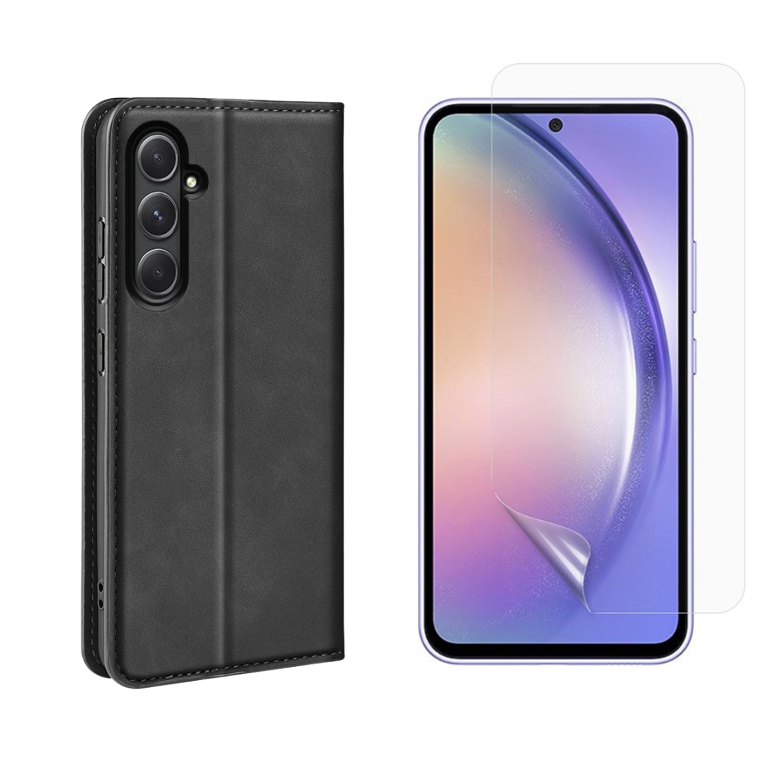 Kit para Samsung Galaxy A55 : Funda cartera Delgada y protector de pantalla