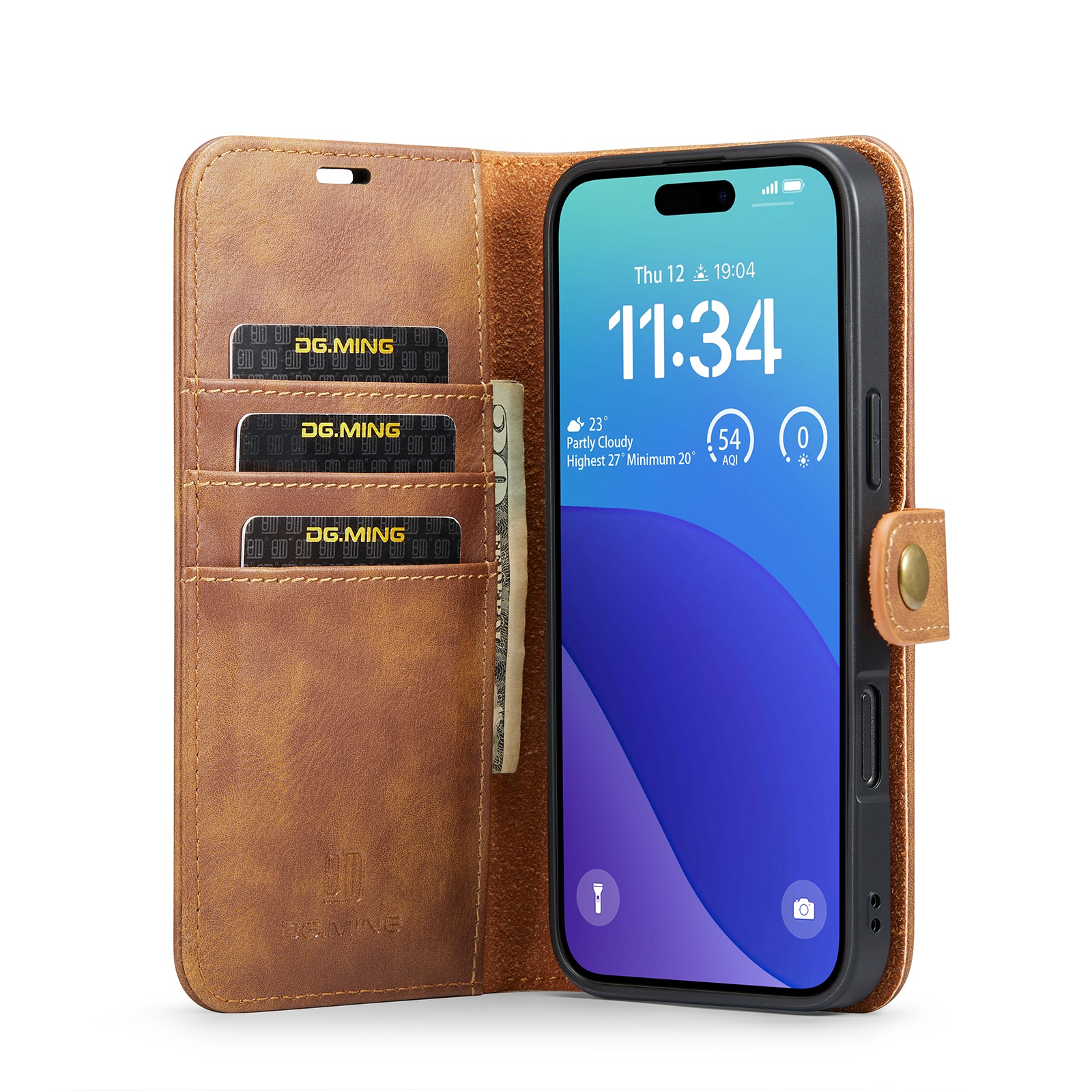 Cartera Magnet Wallet iPhone 16 Pro Max Cognac