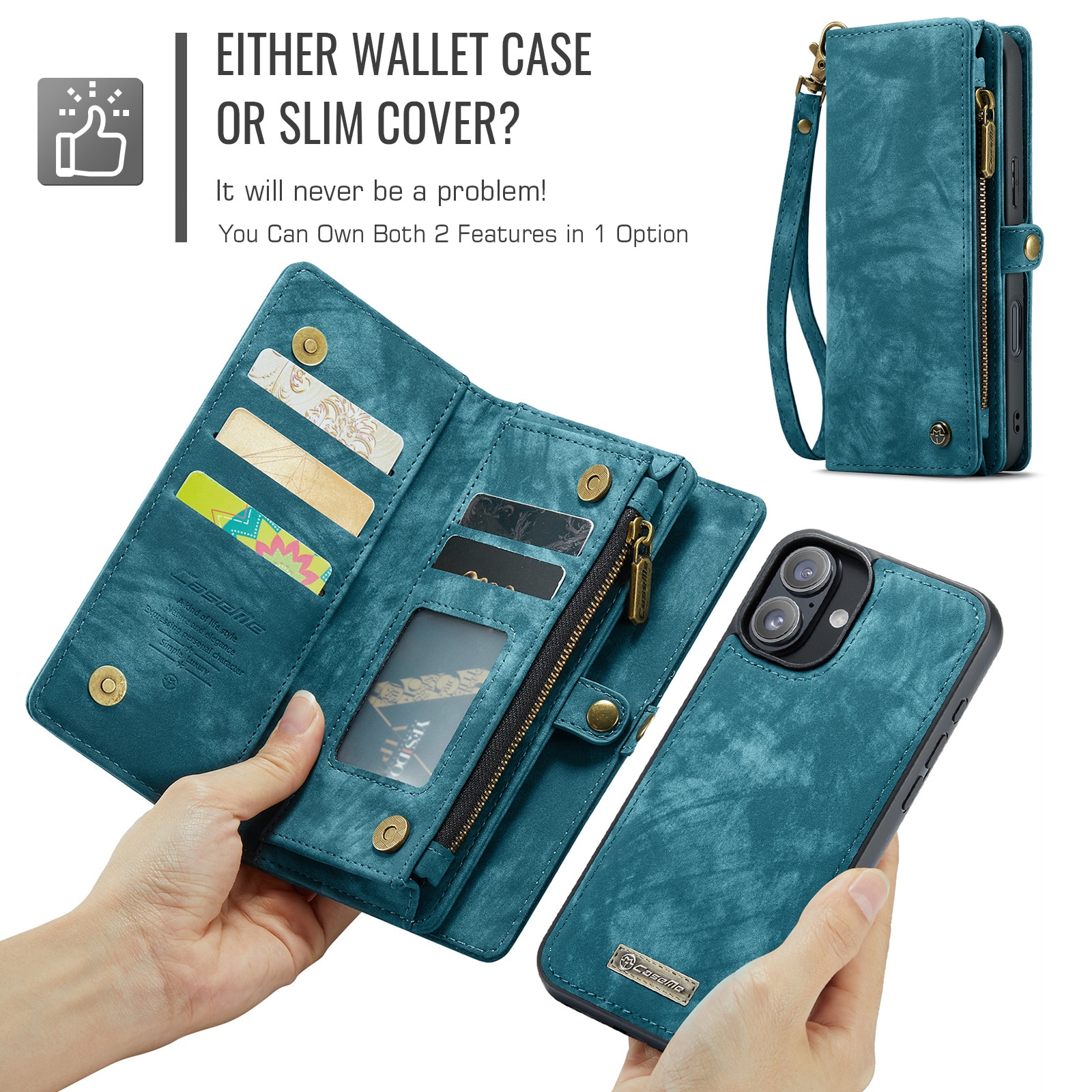 Cartera Multi-Slot iPhone 16 Plus azul