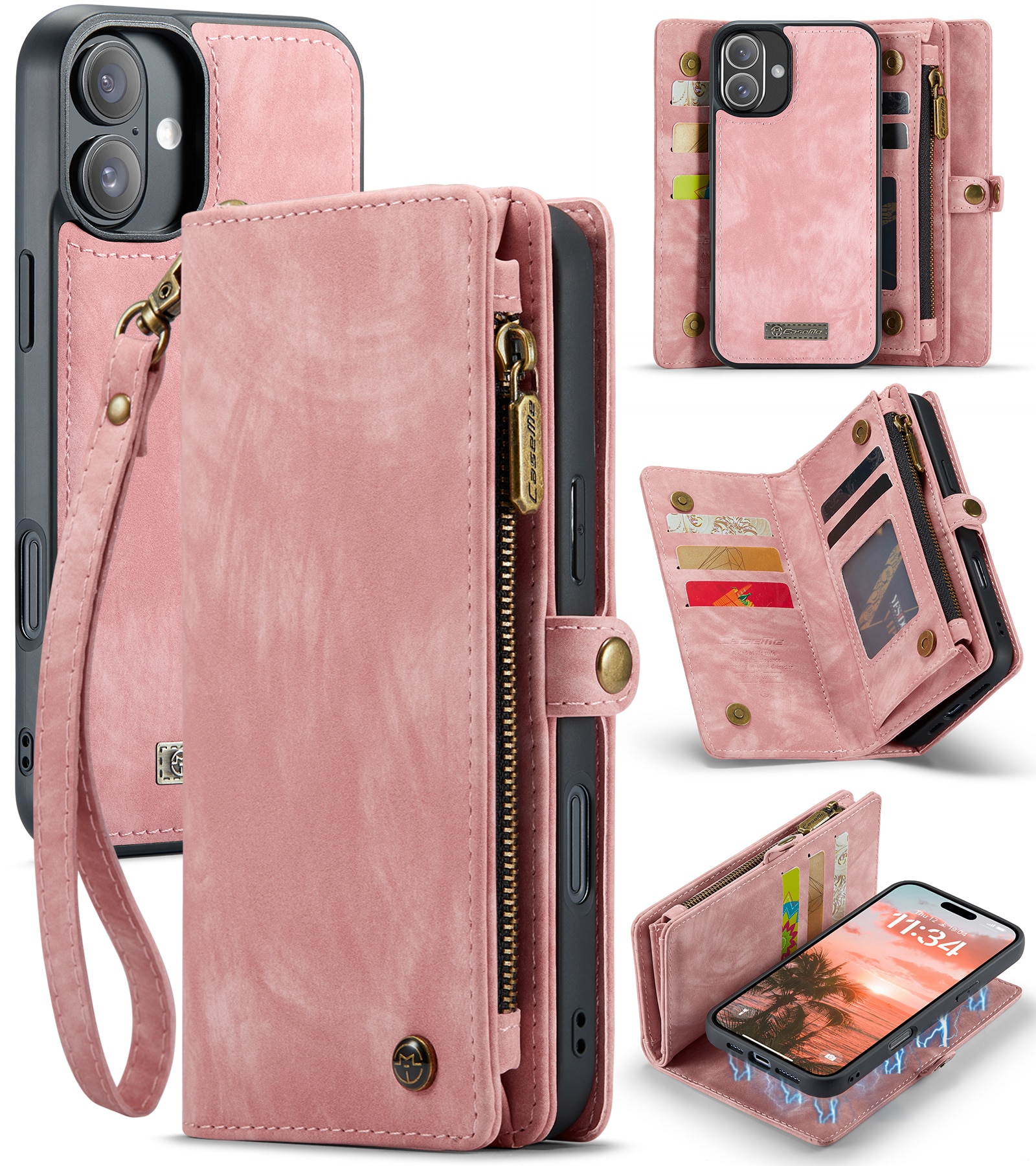 Cartera Multi-Slot iPhone 16 Plus rosado