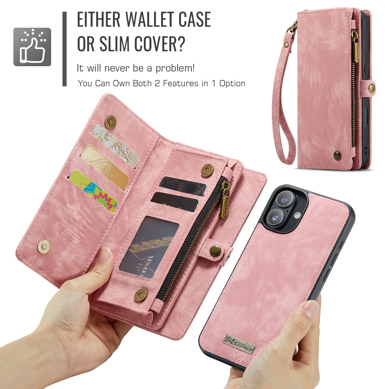 Cartera Multi-Slot iPhone 16 rosado