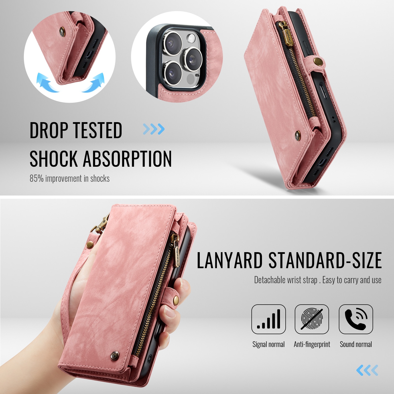 Cartera Multi-Slot iPhone 16 Pro Max rosado