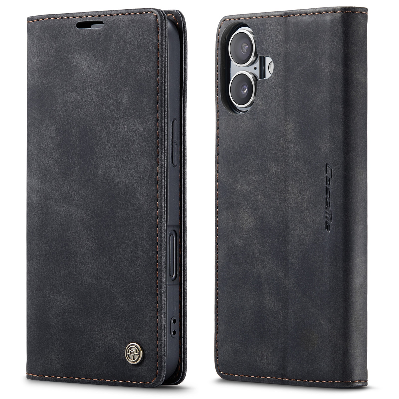 Funda delgada con solapa iPhone 16 Plus Negro