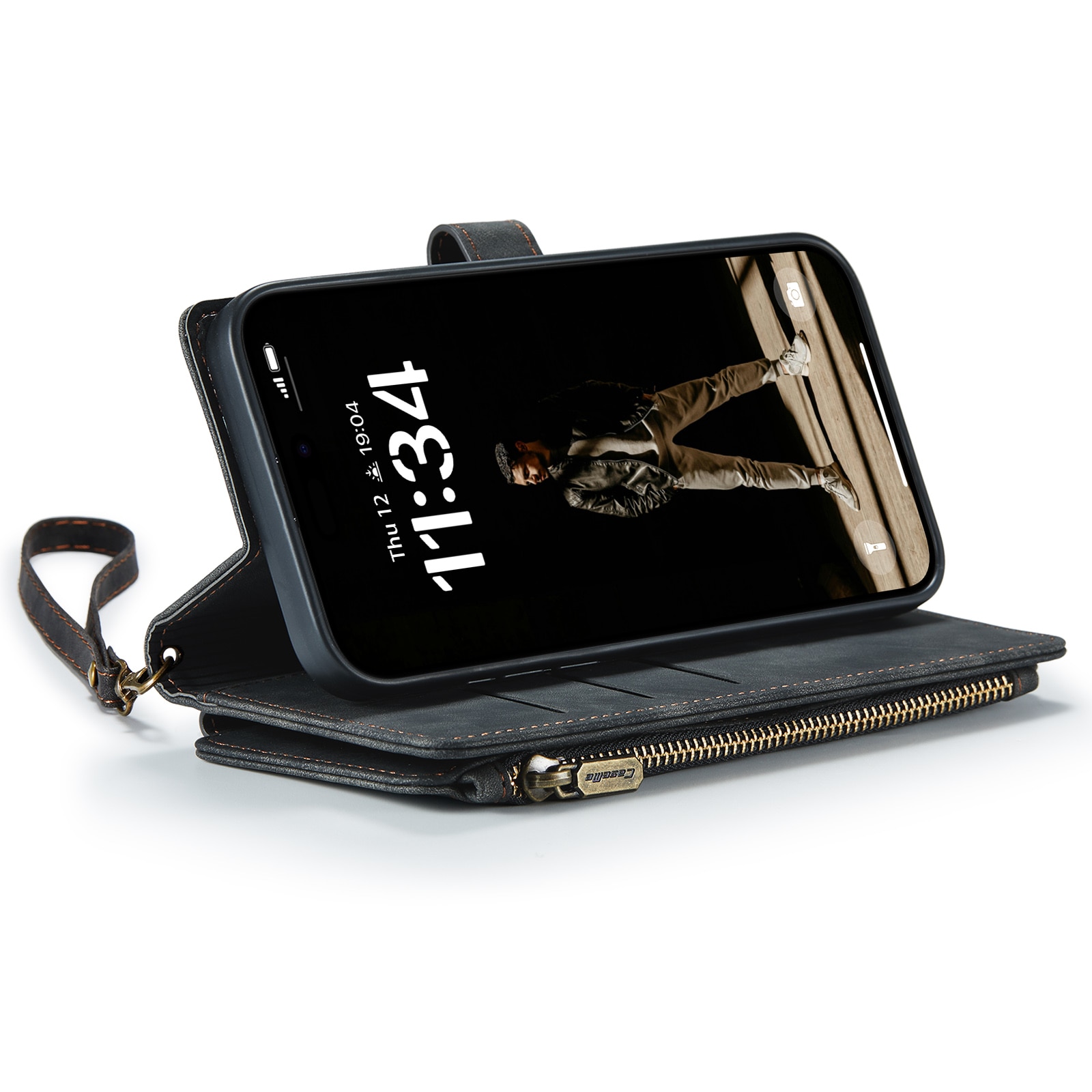 Cartera Zipper iPhone 16 Plus Negro