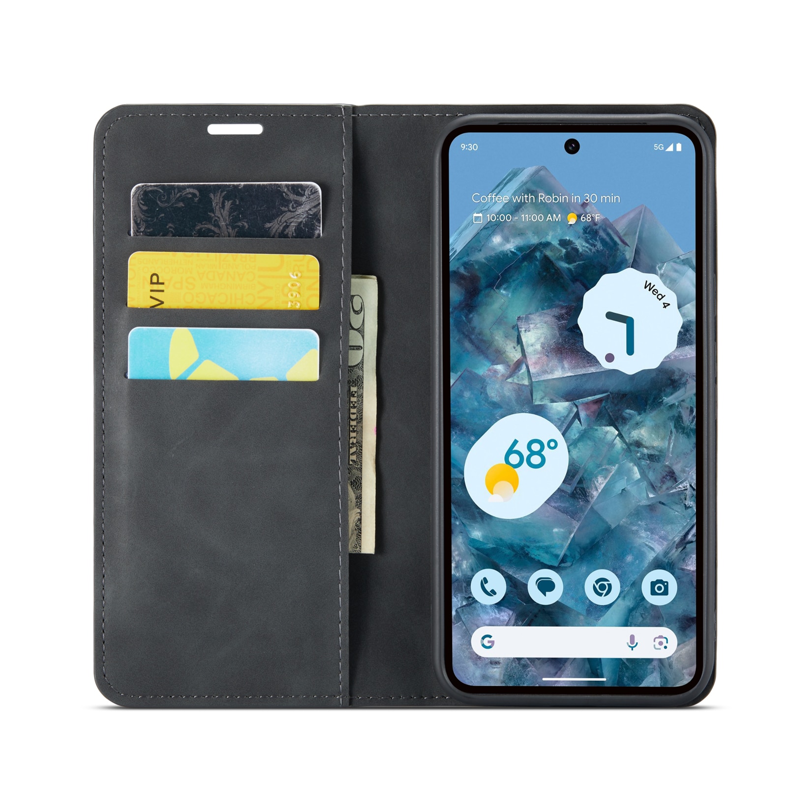 Funda delgada cartera Google Pixel 9 Pro XL negro