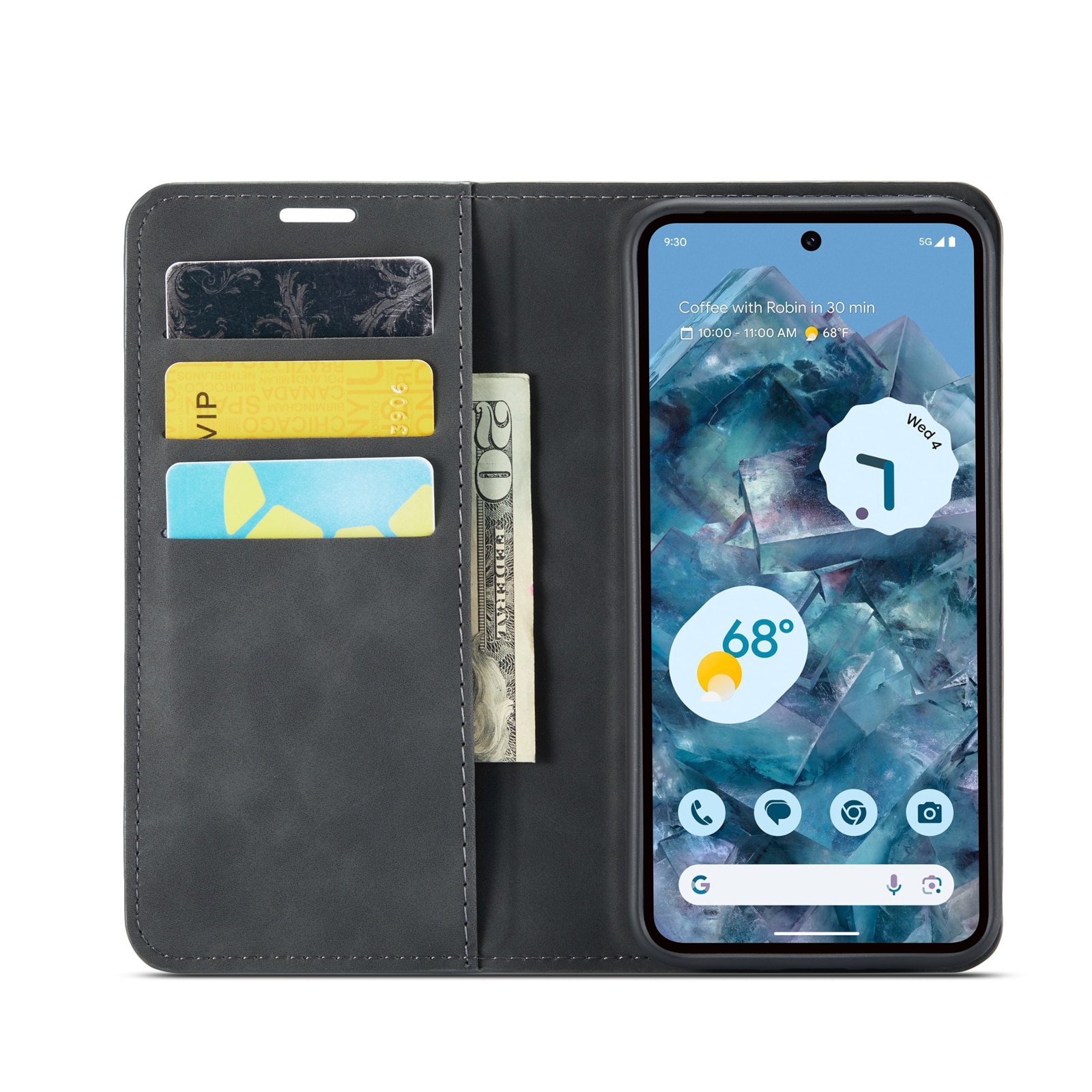 Funda delgada cartera Google Pixel 9 Pro negro