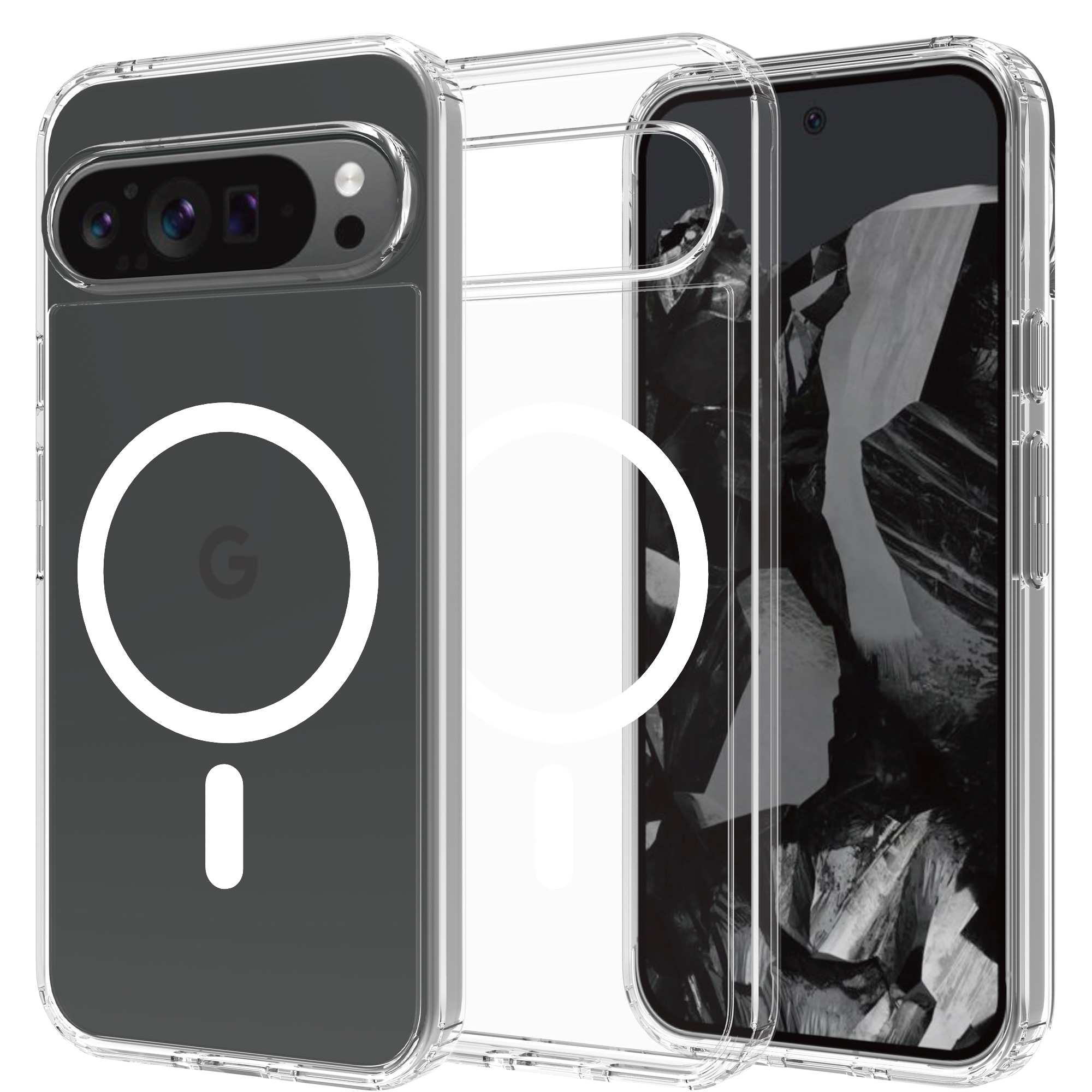 Funda híbrida MagSafe Google Pixel 9 Pro XL transparente