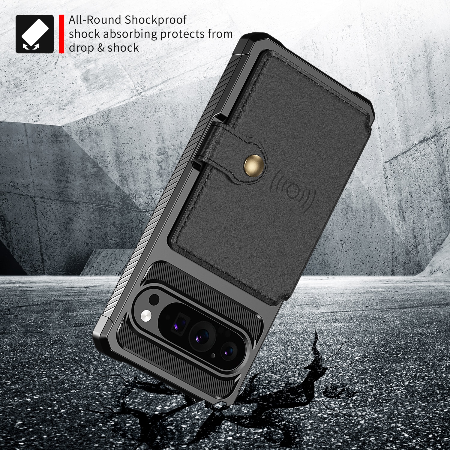 Funda con tarjetero Tough Multi-slot Google Pixel 9 Pro negro