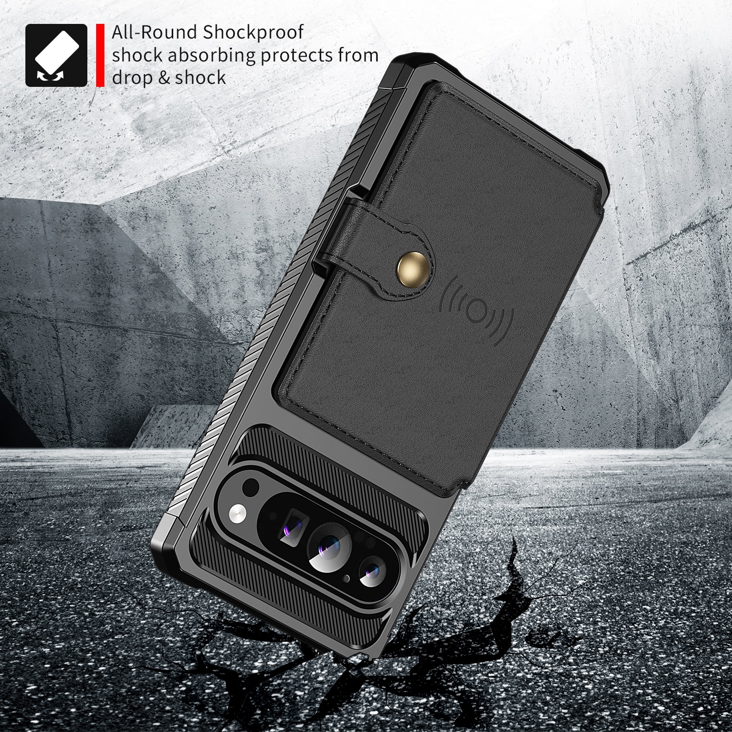 Funda con tarjetero Tough Multi-slot Google Pixel 9 Pro XL negro