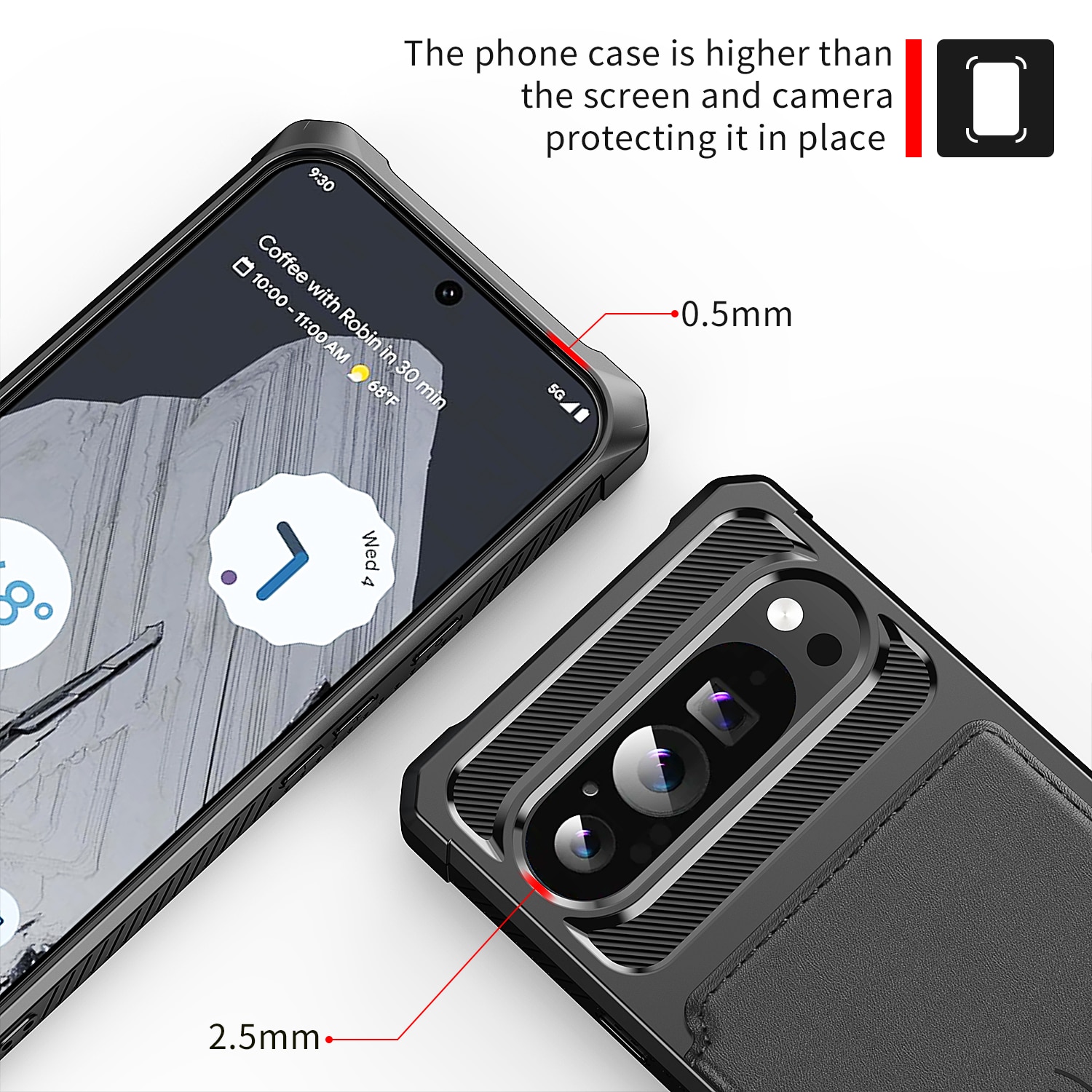 Funda con tarjetero Tough Multi-slot Google Pixel 9 Pro XL negro