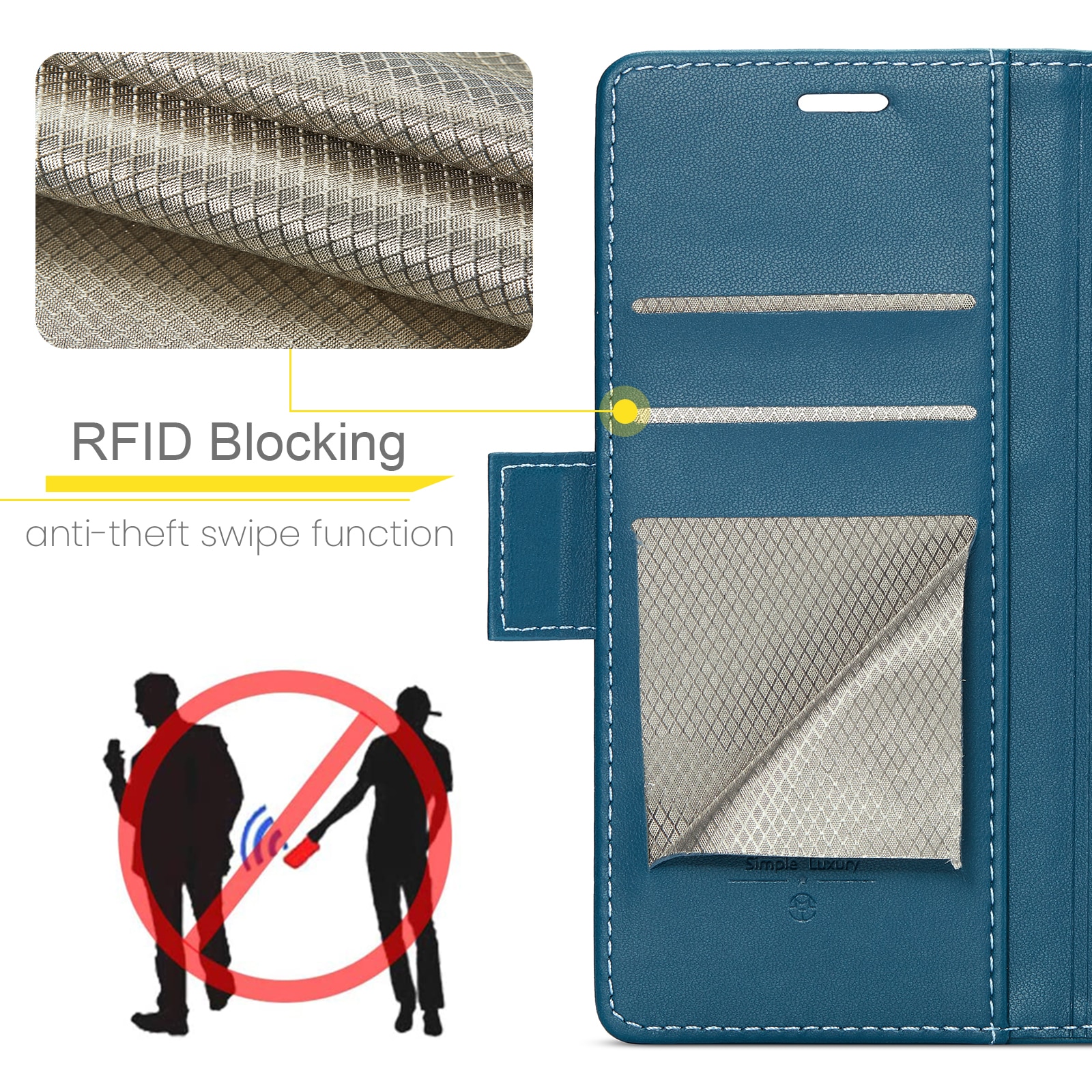 Funda delgada con solapa anti-RFID Google Pixel 9 Azul