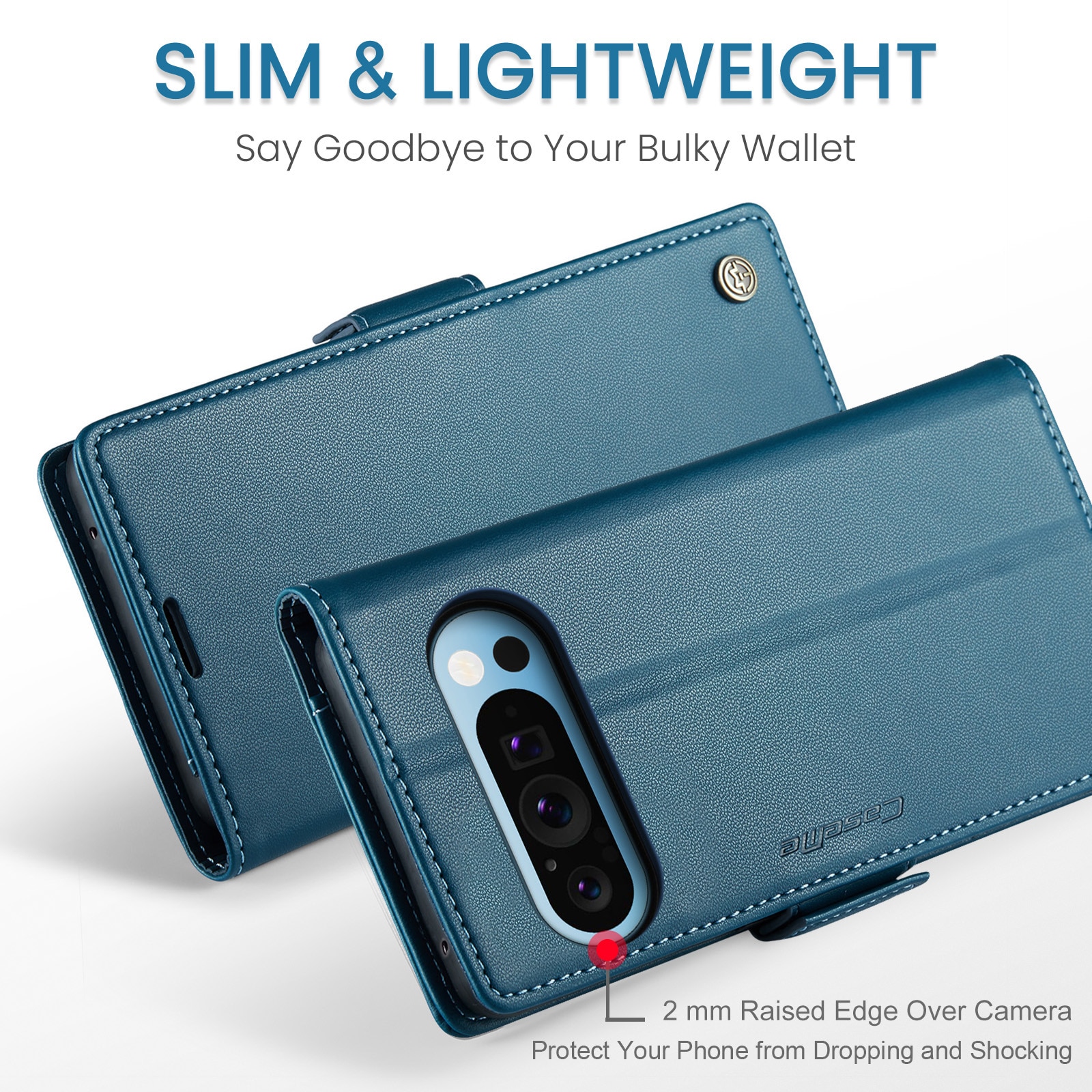 Funda delgada con solapa anti-RFID Google Pixel 9 Pro XL Azul