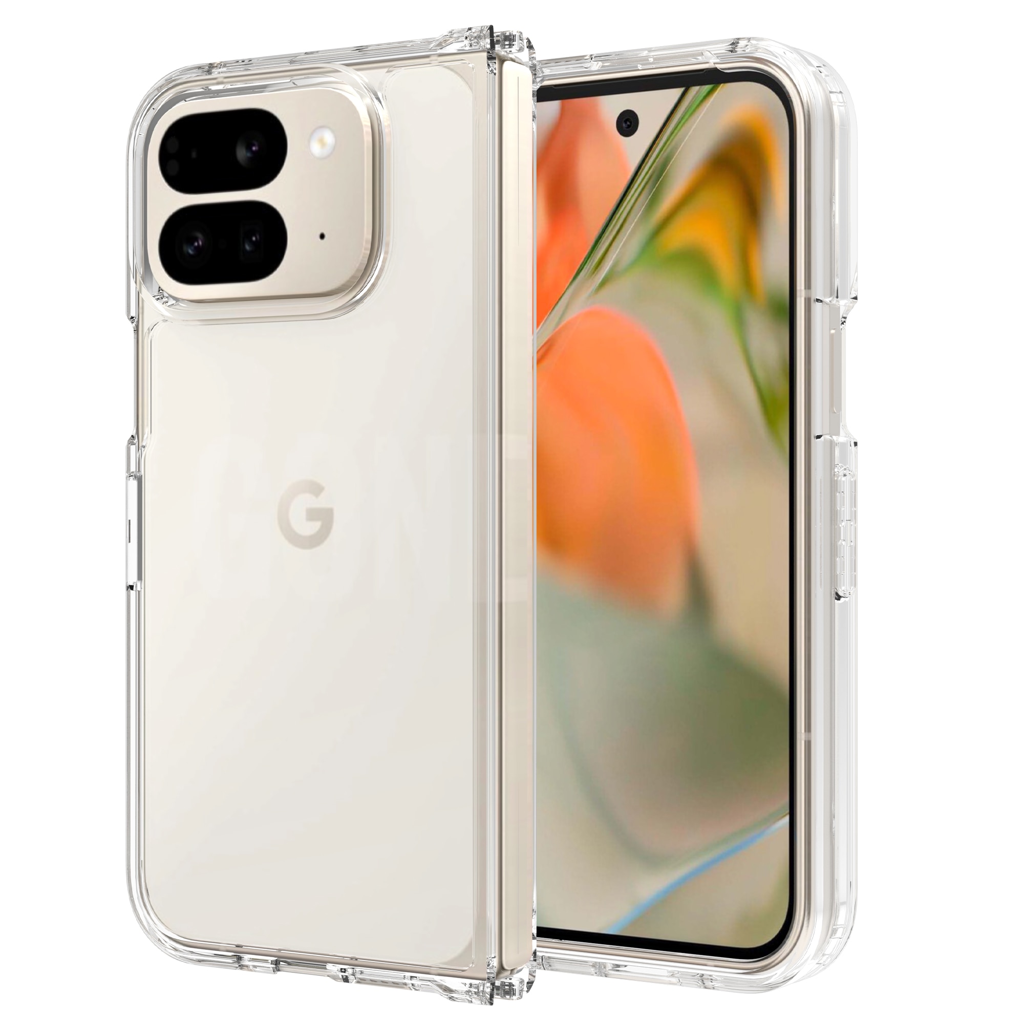 Funda híbrida para Google Pixel 9 Pro Fold, transparente