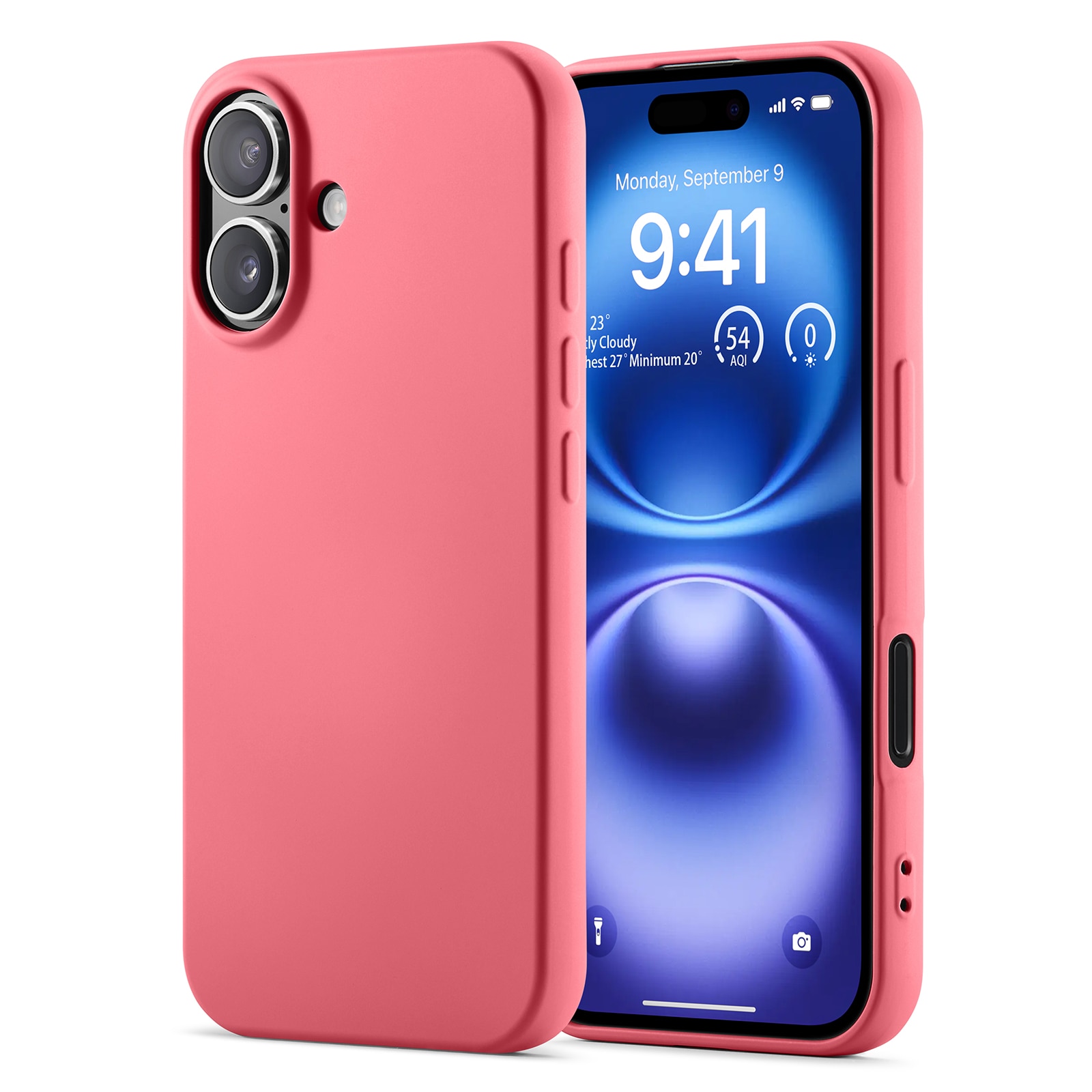 Funda TPU resistente a los golpes iPhone 16 Cerise