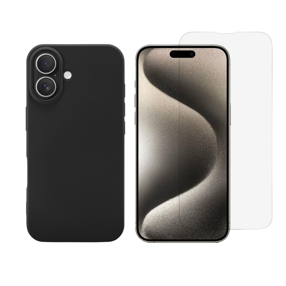 Kit para iPhone 16 Plus: Funda TPU y protector de pantalla