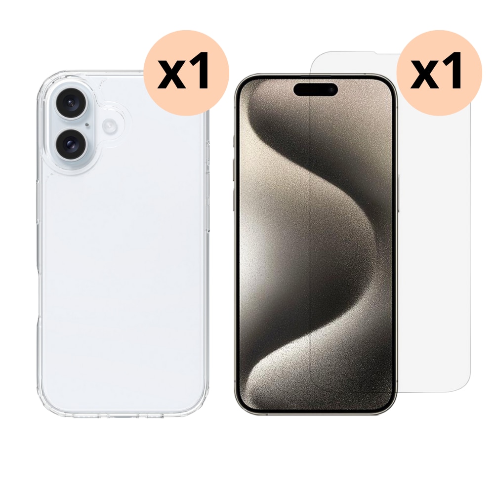 Kit para iPhone 16 Plus: Funda y protector de pantalla