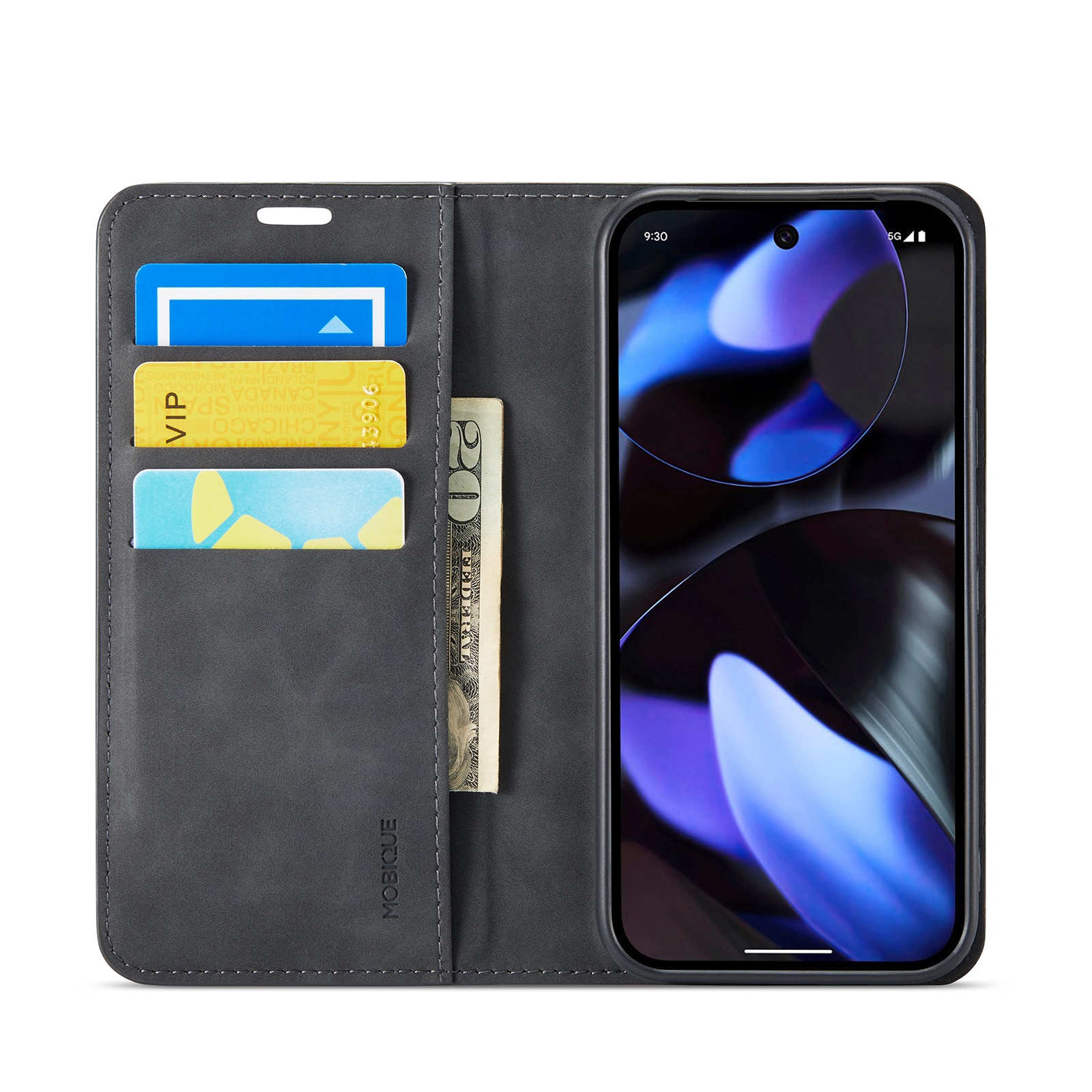 Funda delgada cartera Google Pixel 9a Negro